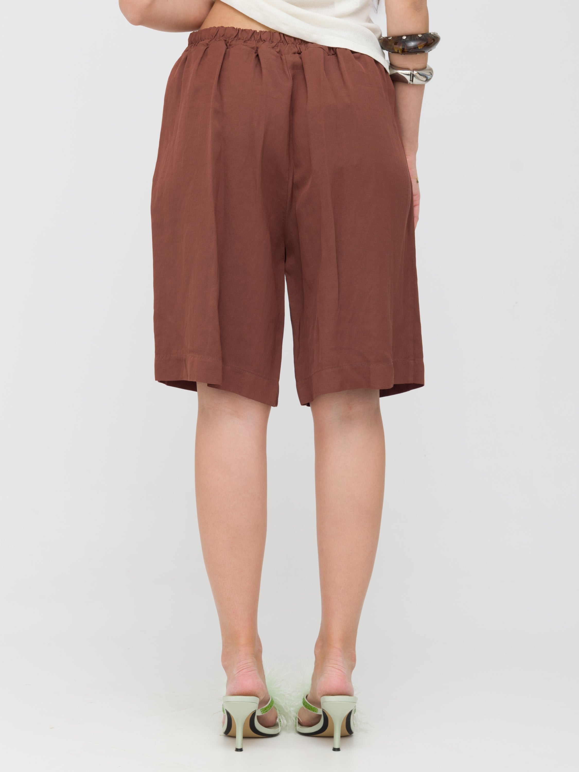 DIXIE - Bermuda di lino brown
