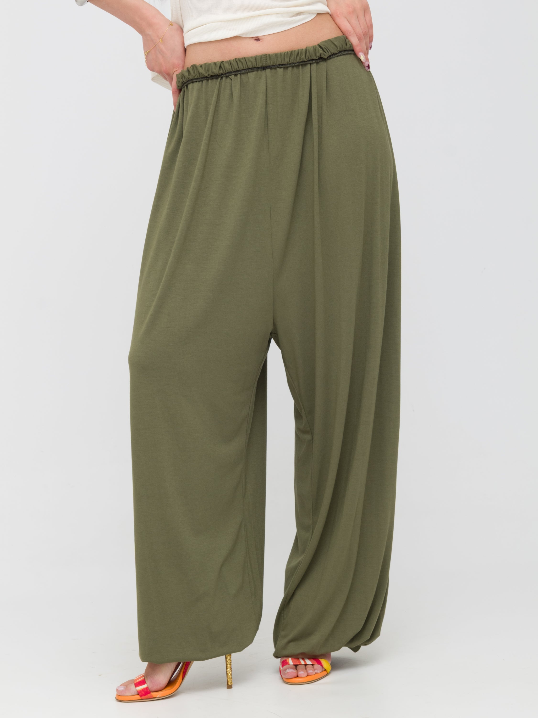 DIXIE- pantaloni ampi kaki