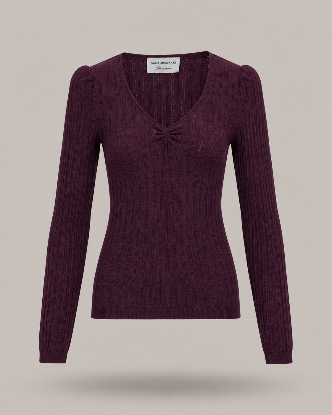 BLUMARINE - pullover bordeaux a costine