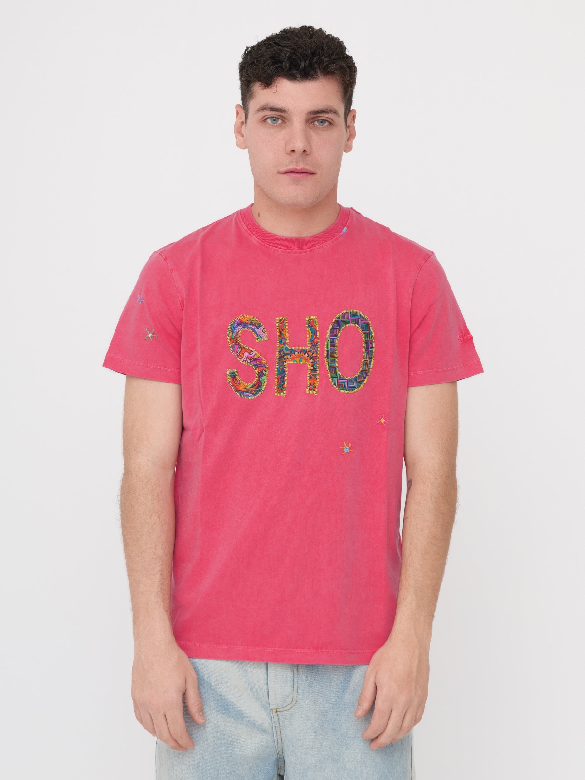 SHOCKLY - t-shirt fucsia con stampa