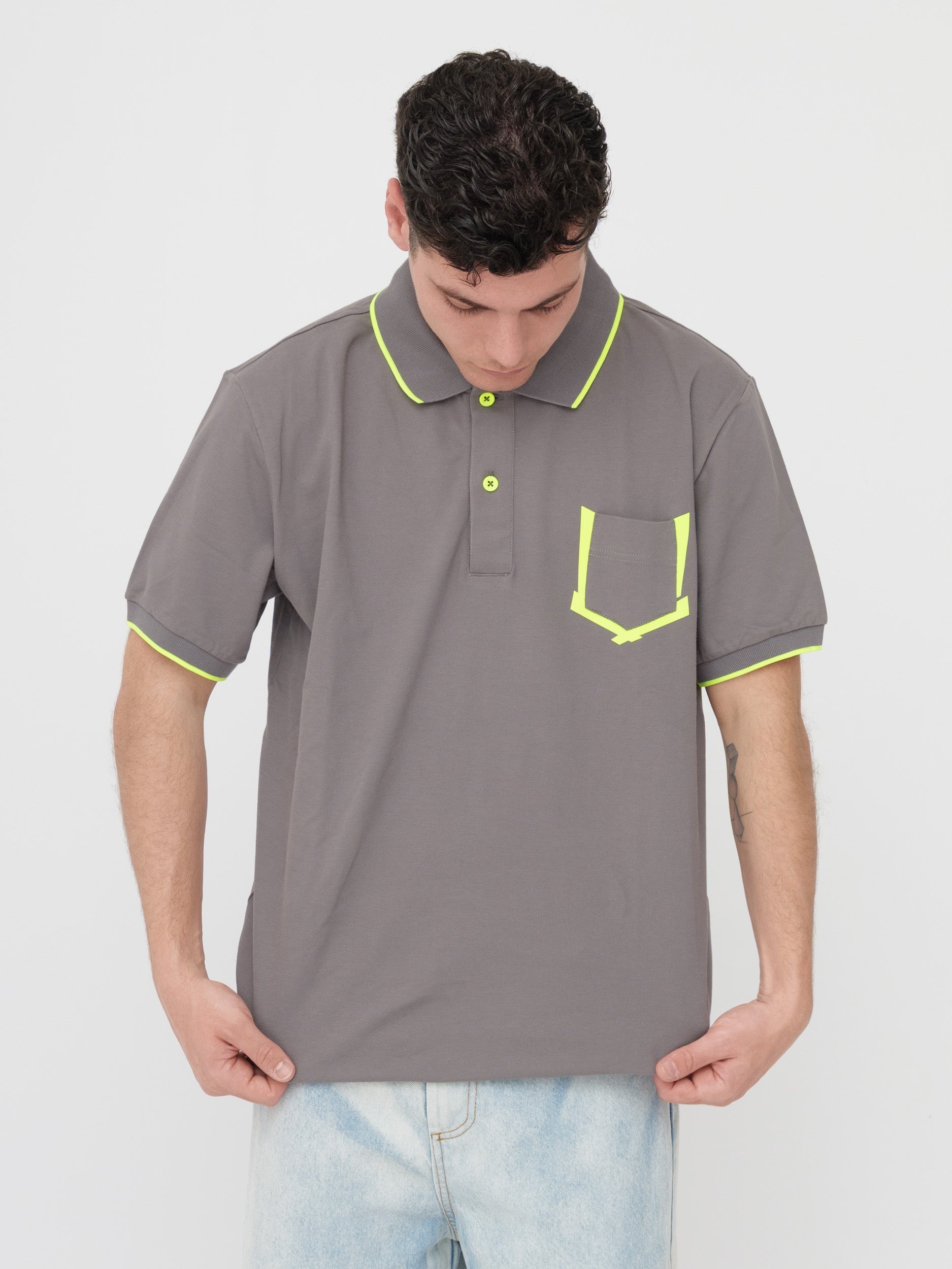 SHOCKLY - T- shirt polo grigia