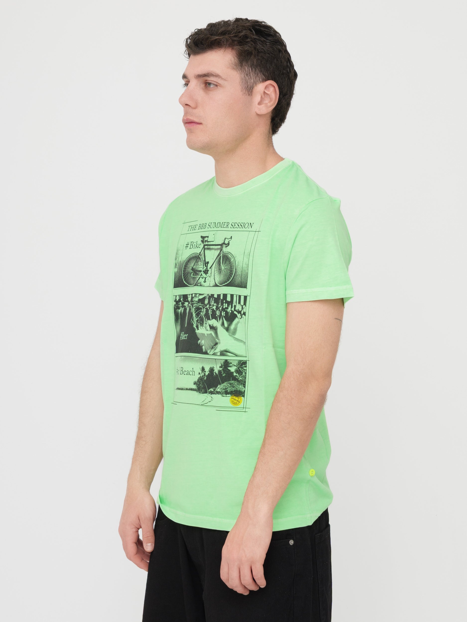 SHOCKLY - T- shirt verde con stampa