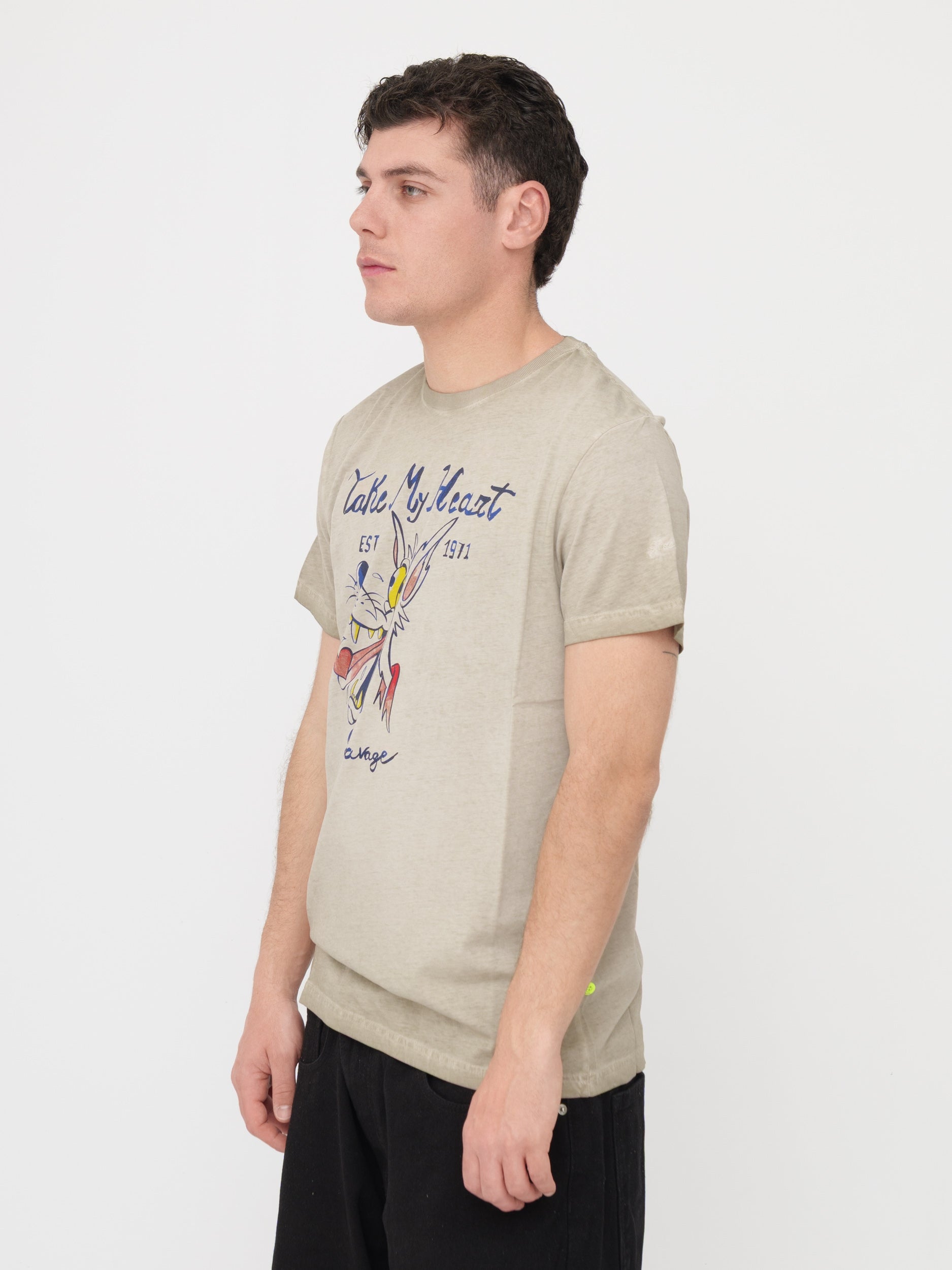 SHOCKLY - T- shirt grigia con stampa