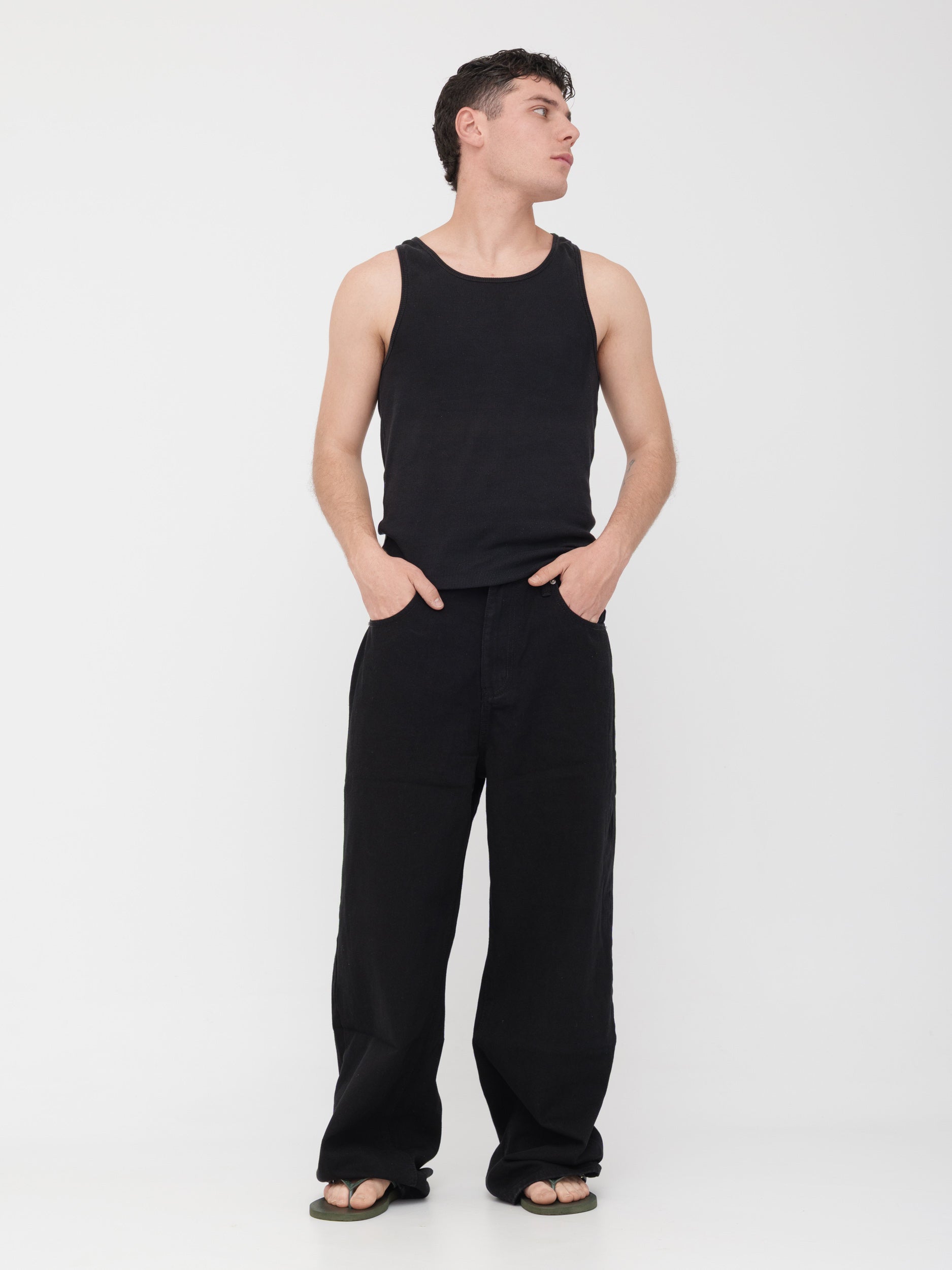 BRUNO LEONI - jeans baggy nero