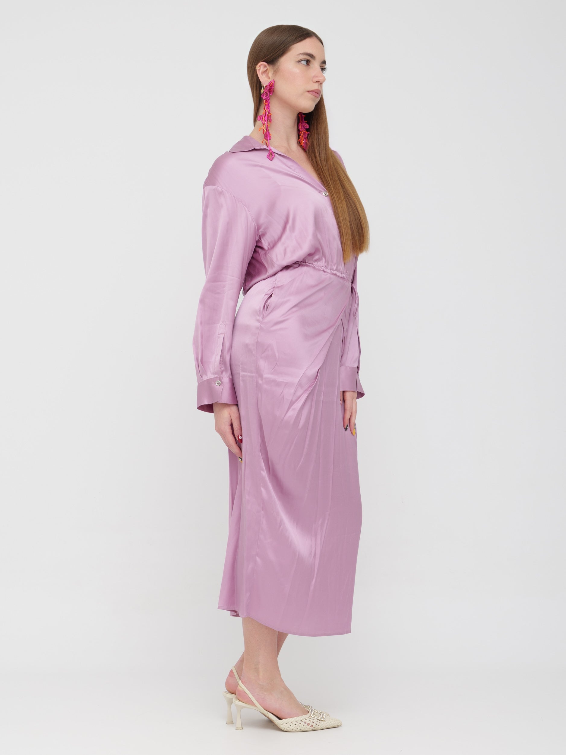PINKO - abito midi satinato