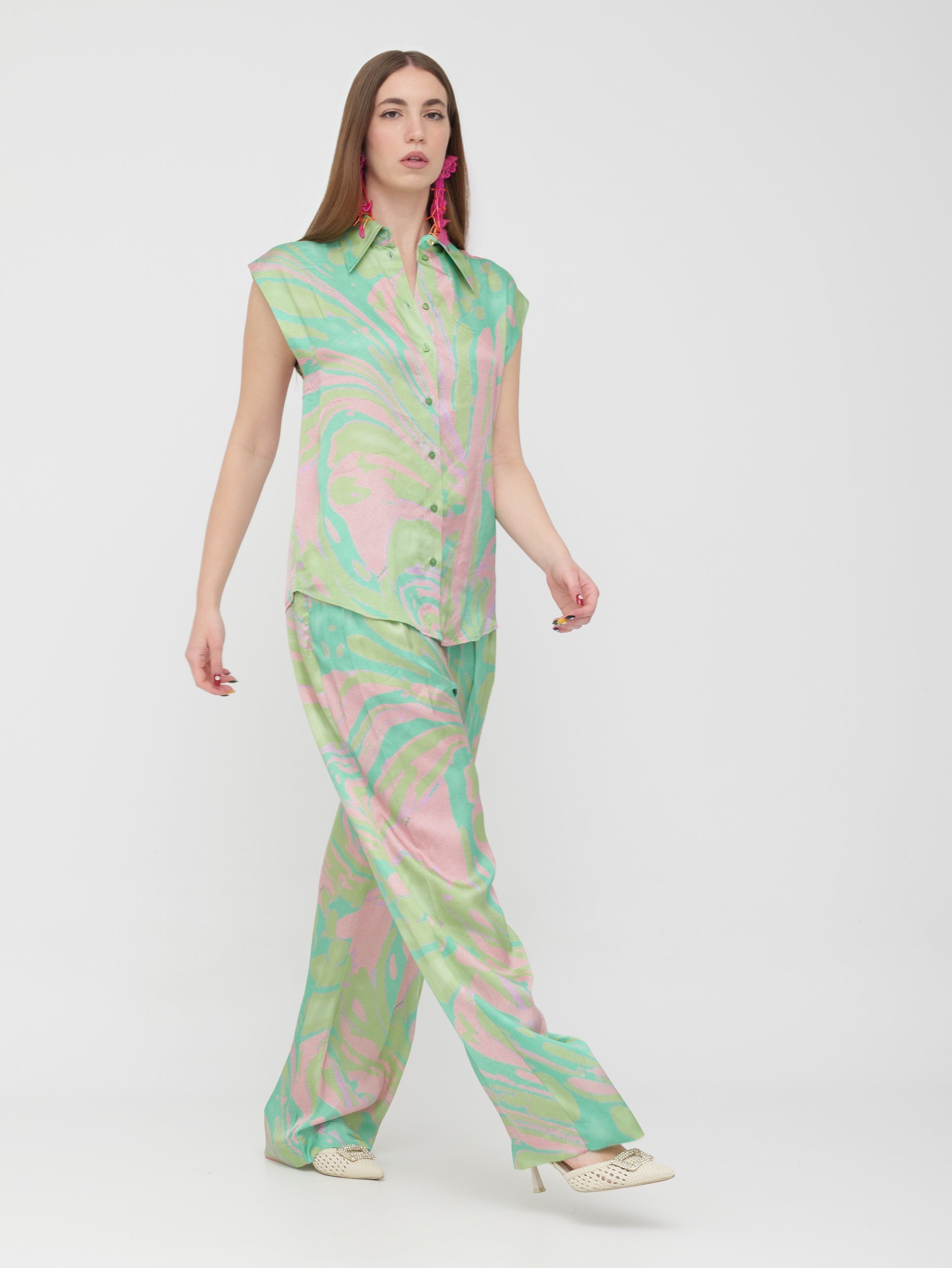 PINKO - completo fantasia camicia con pantalone