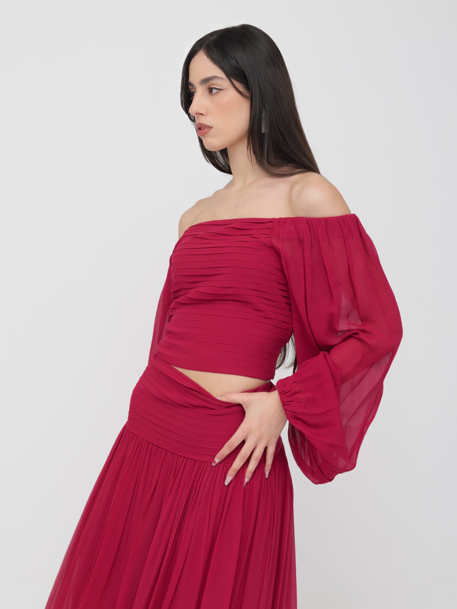 EMMA & GAIA - top scollo a barca amarena