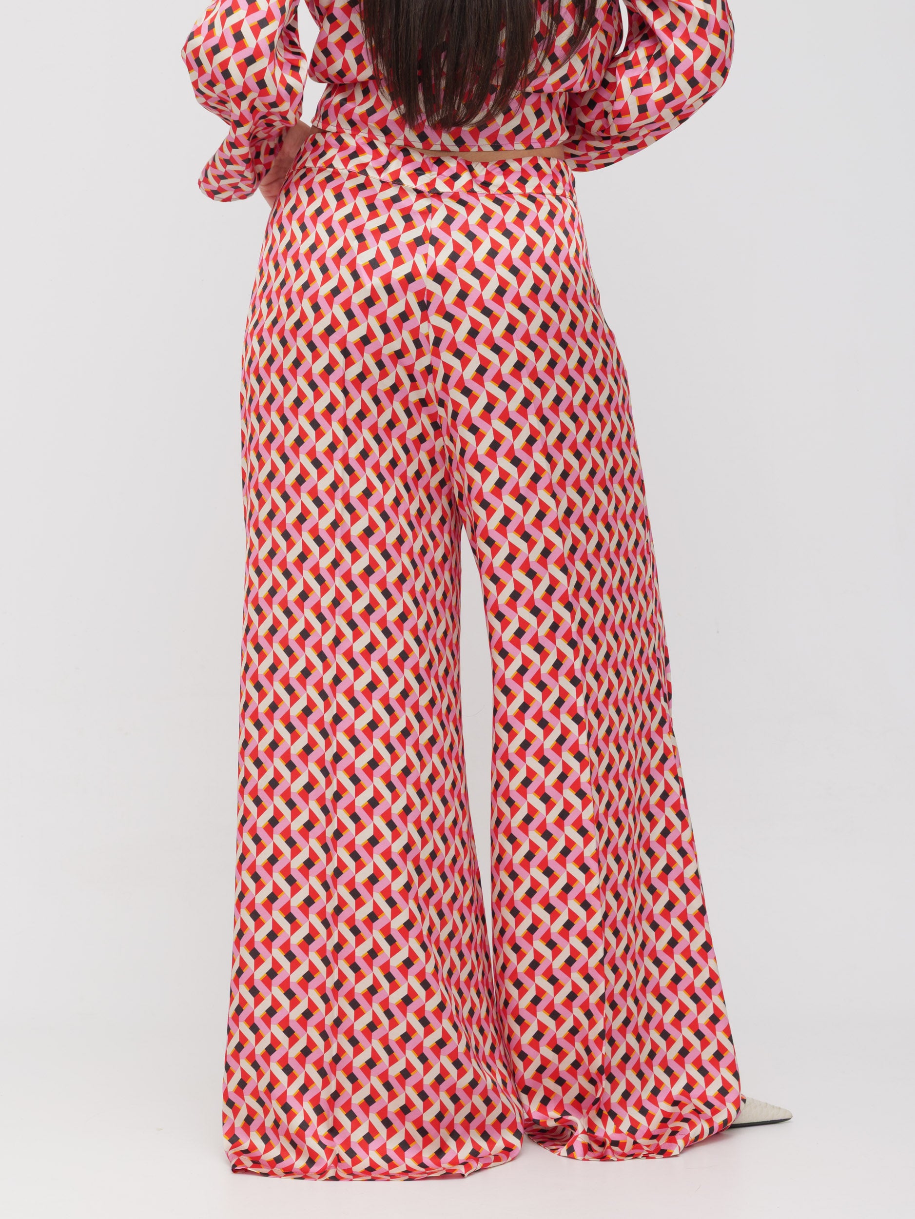 EMMA & GAIA - pantalone wide leg prisma rosso