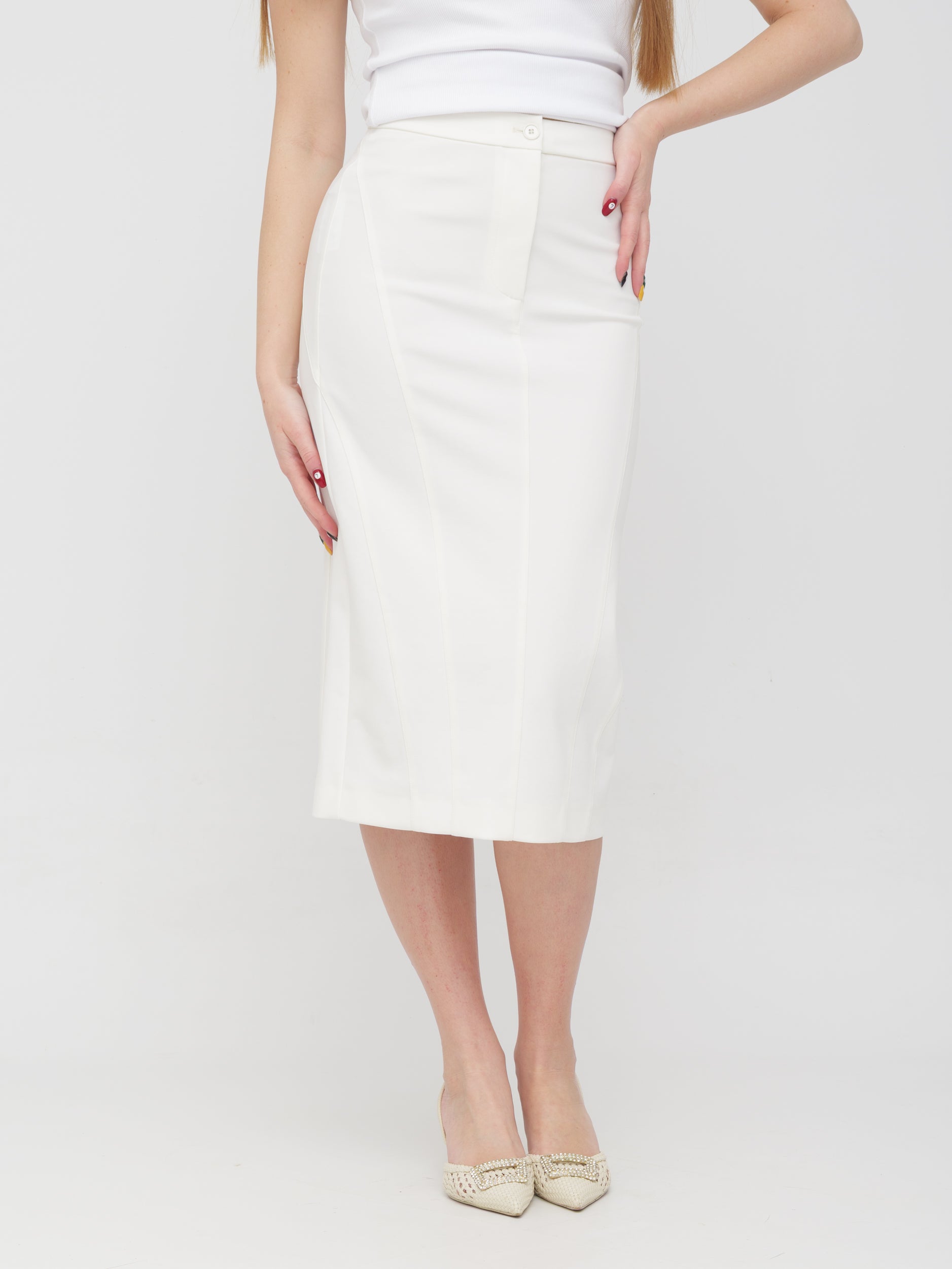PINKO - gonna bianca midi