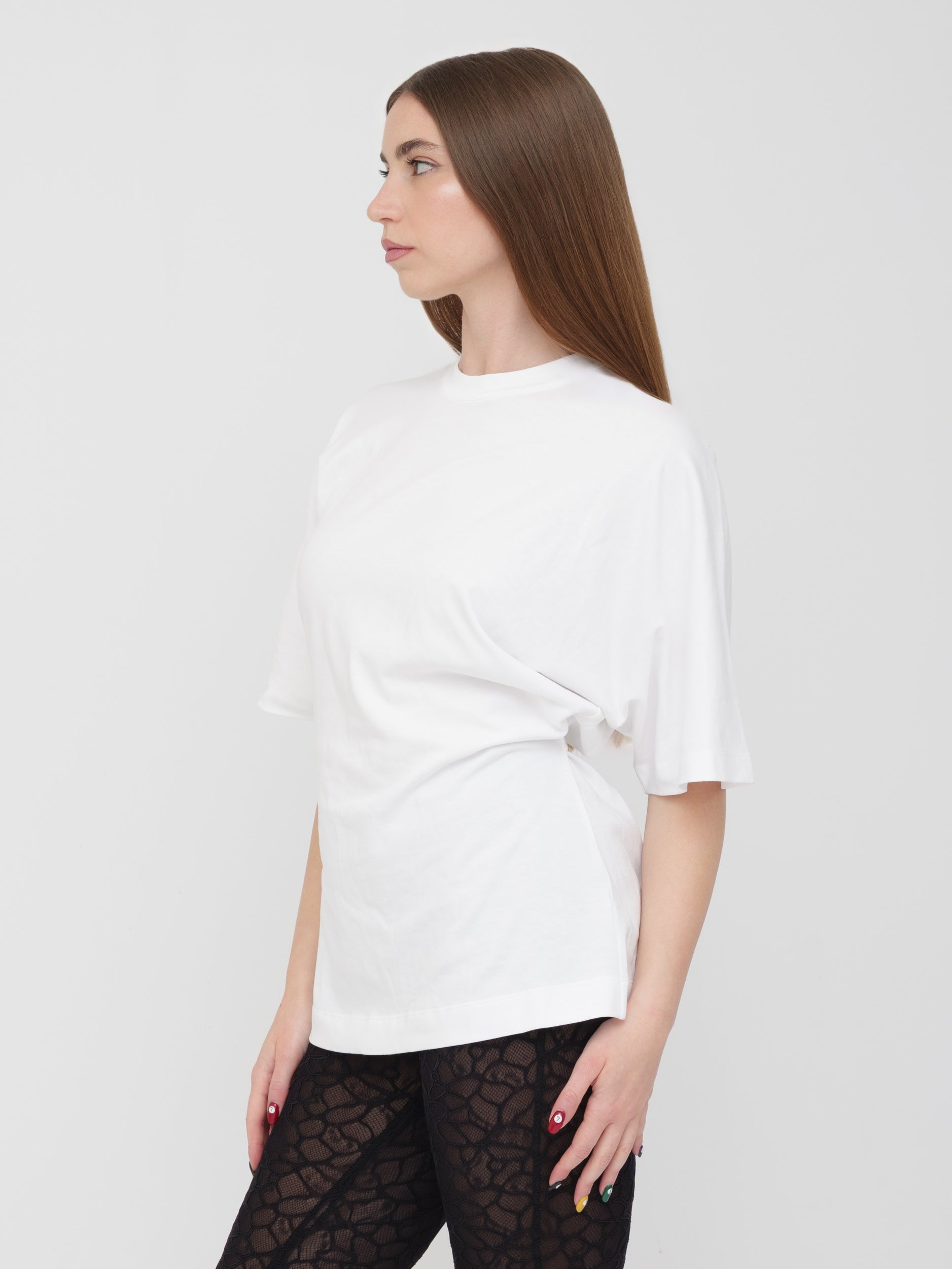 PINKO - t-shirt corsetto bianca