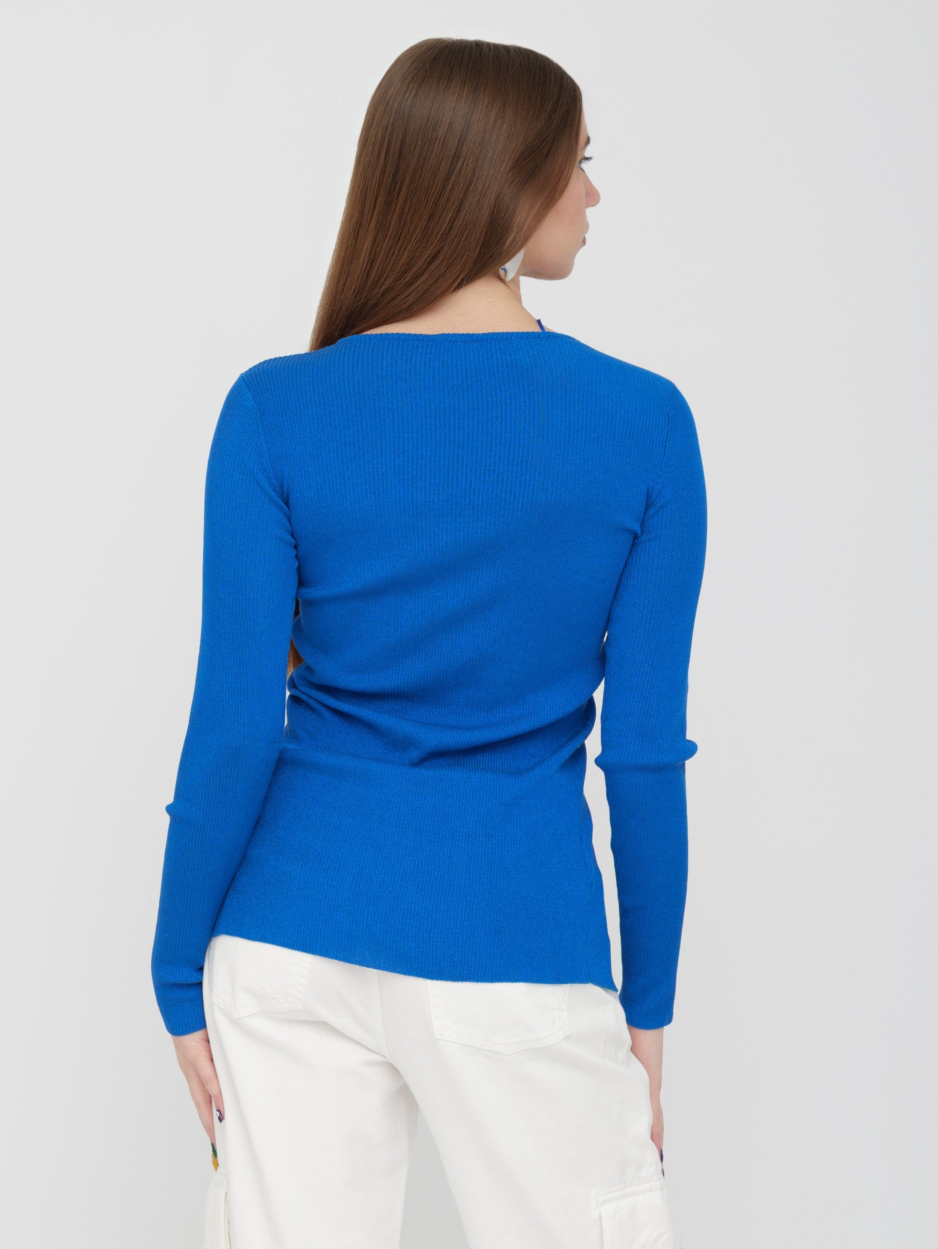 PINKO - top cardigan blu dettaglio intreccio