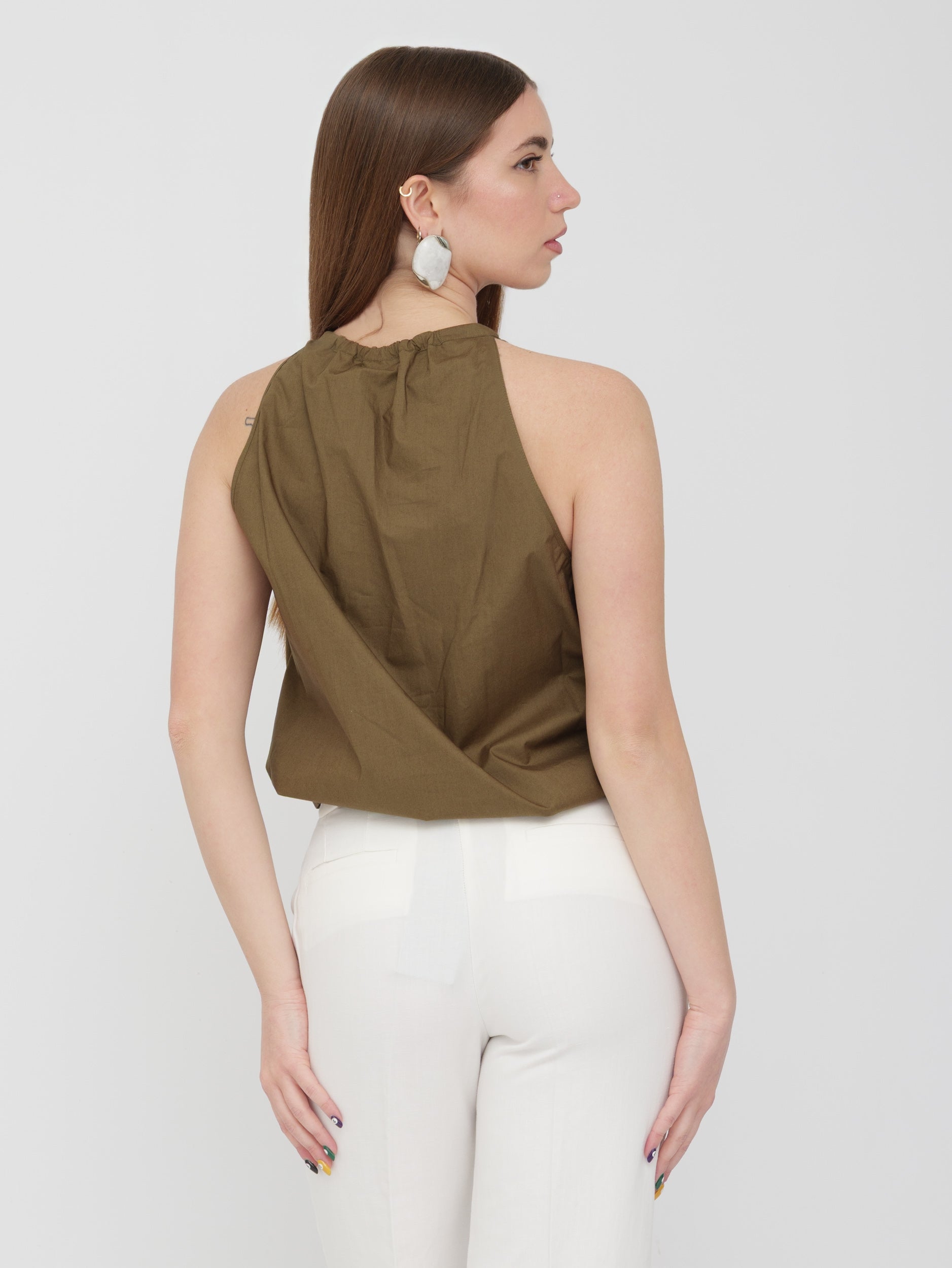 PINKO - blusa ballon regolabile con laccio
