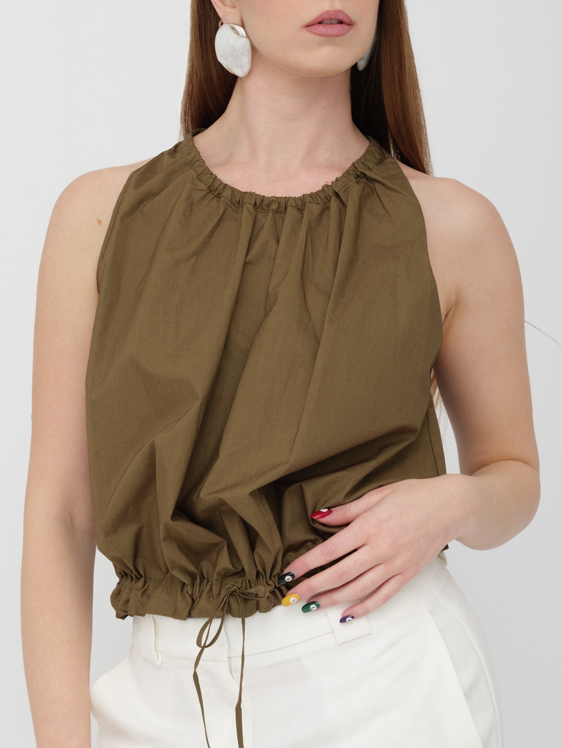 PINKO - blusa ballon regolabile con laccio