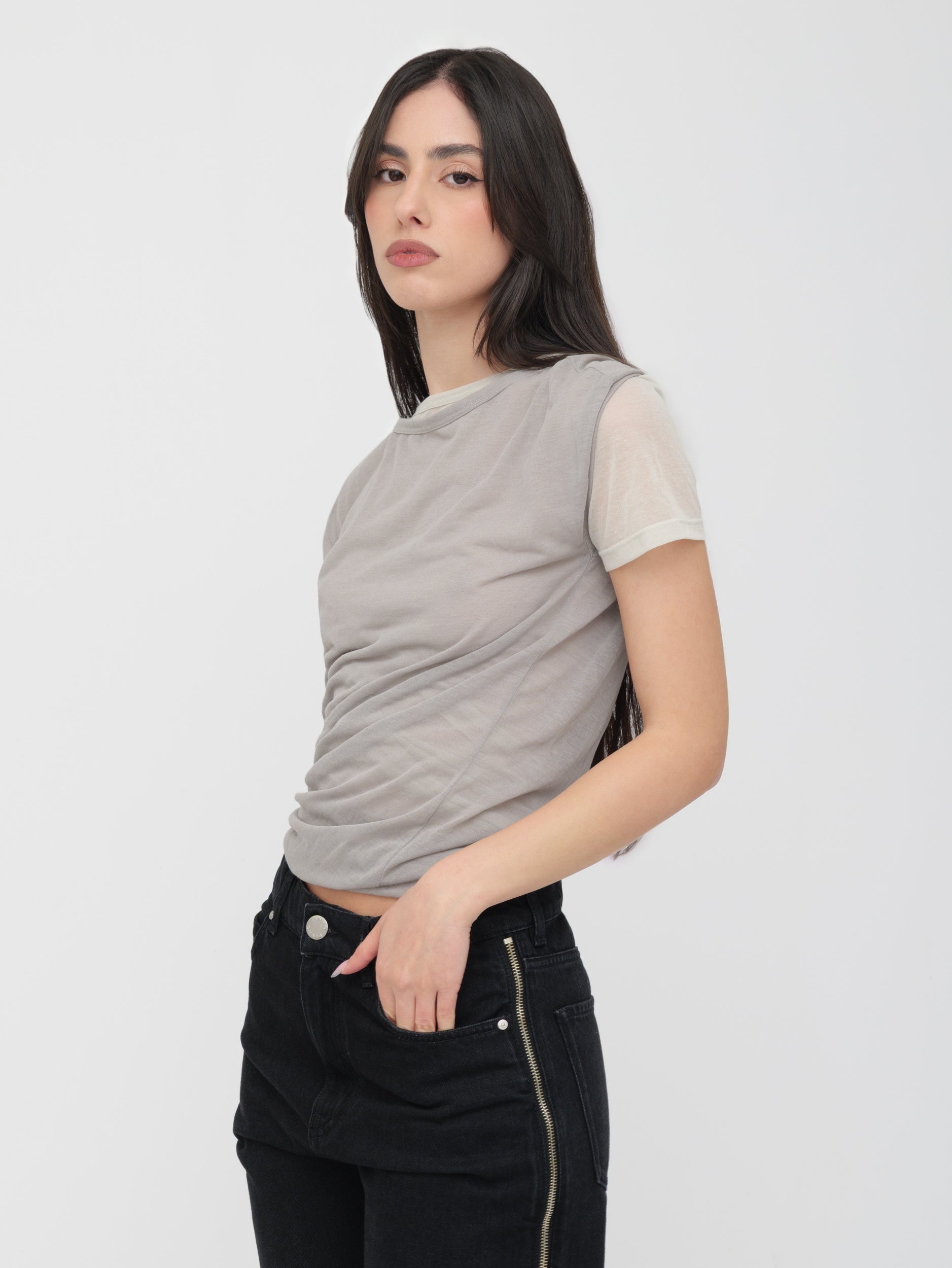 PINKO - t- shirt sovrapposta