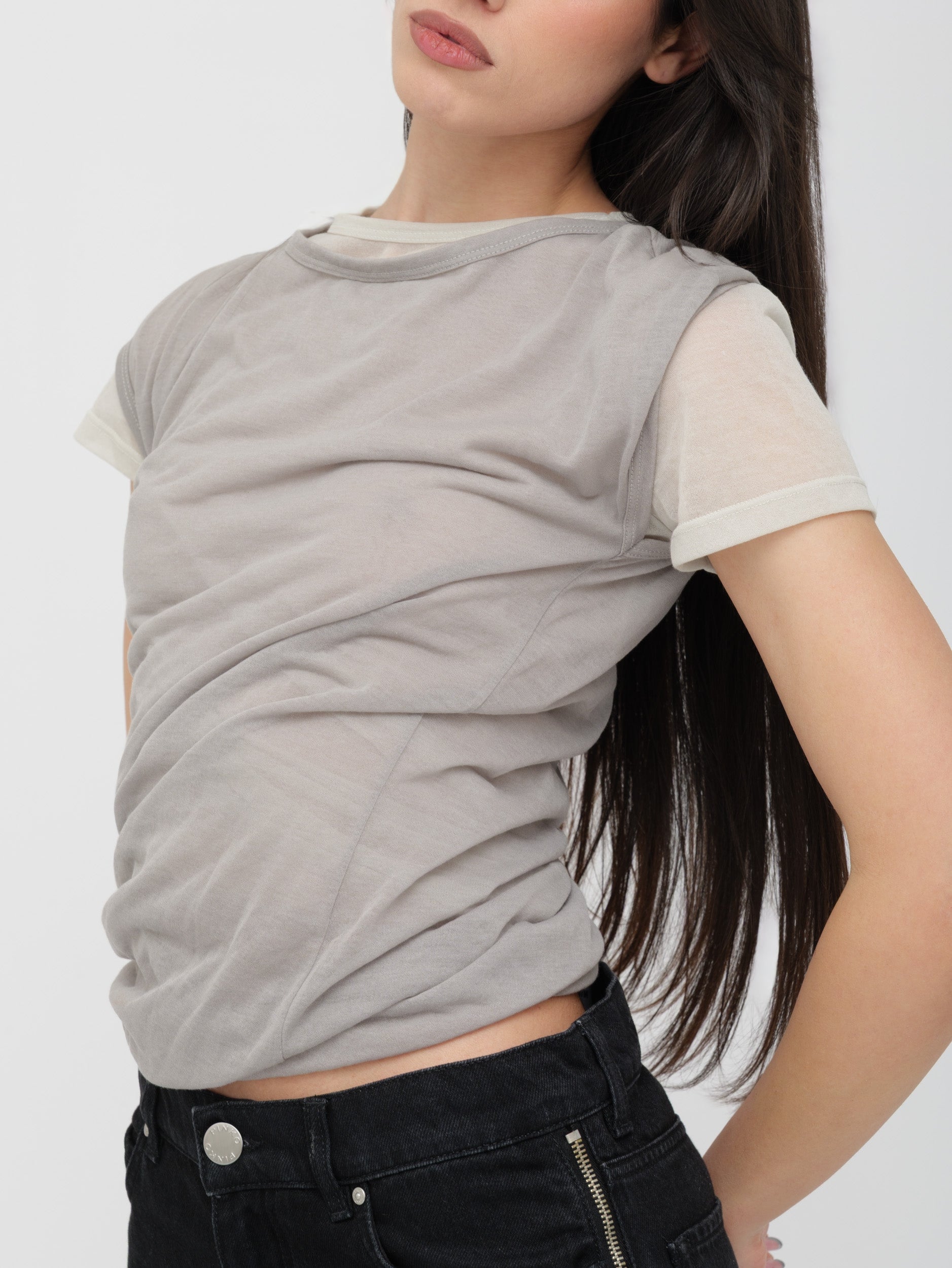 PINKO - t- shirt sovrapposta