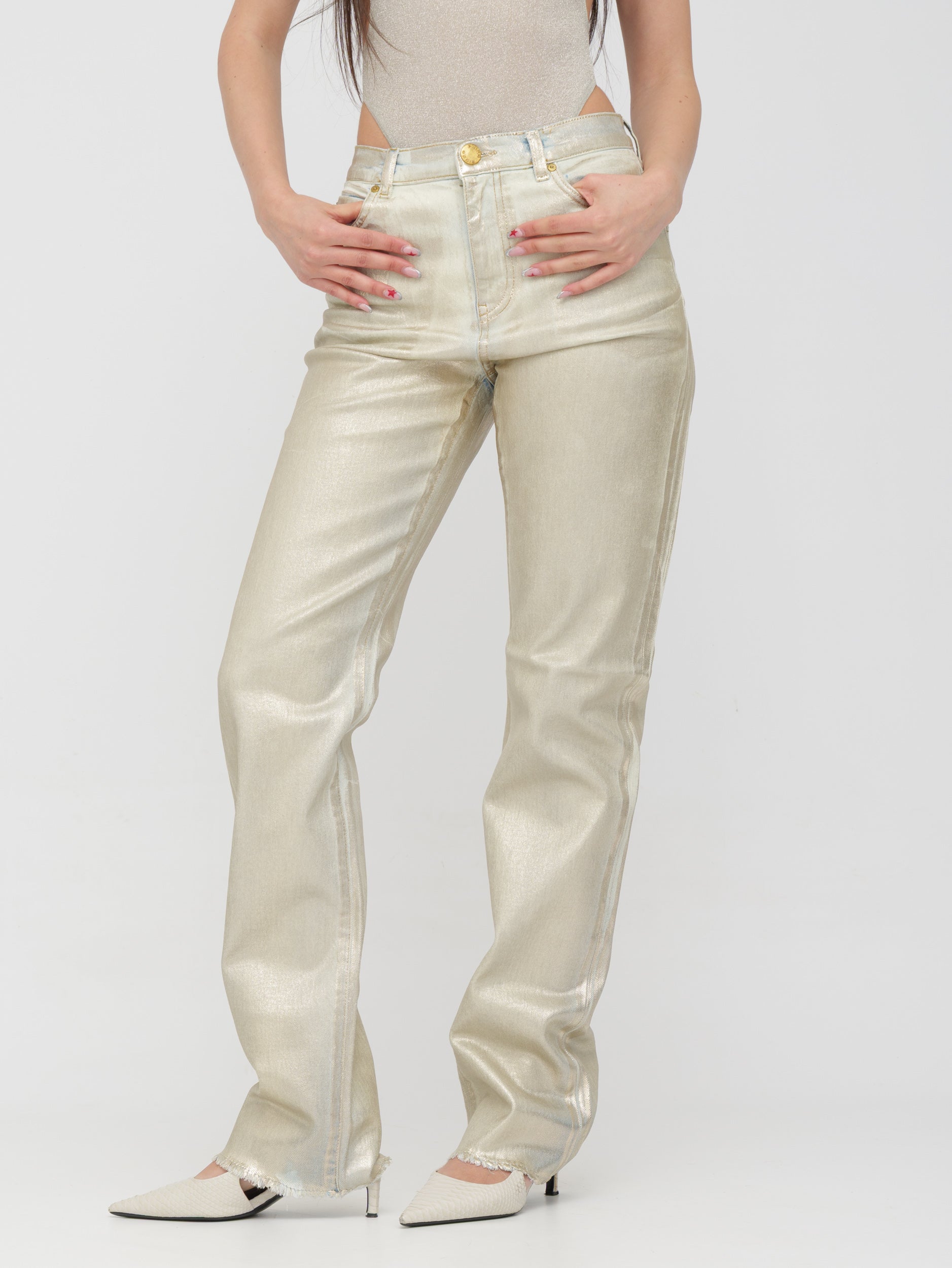 PINKO - pantalone gold wide leg