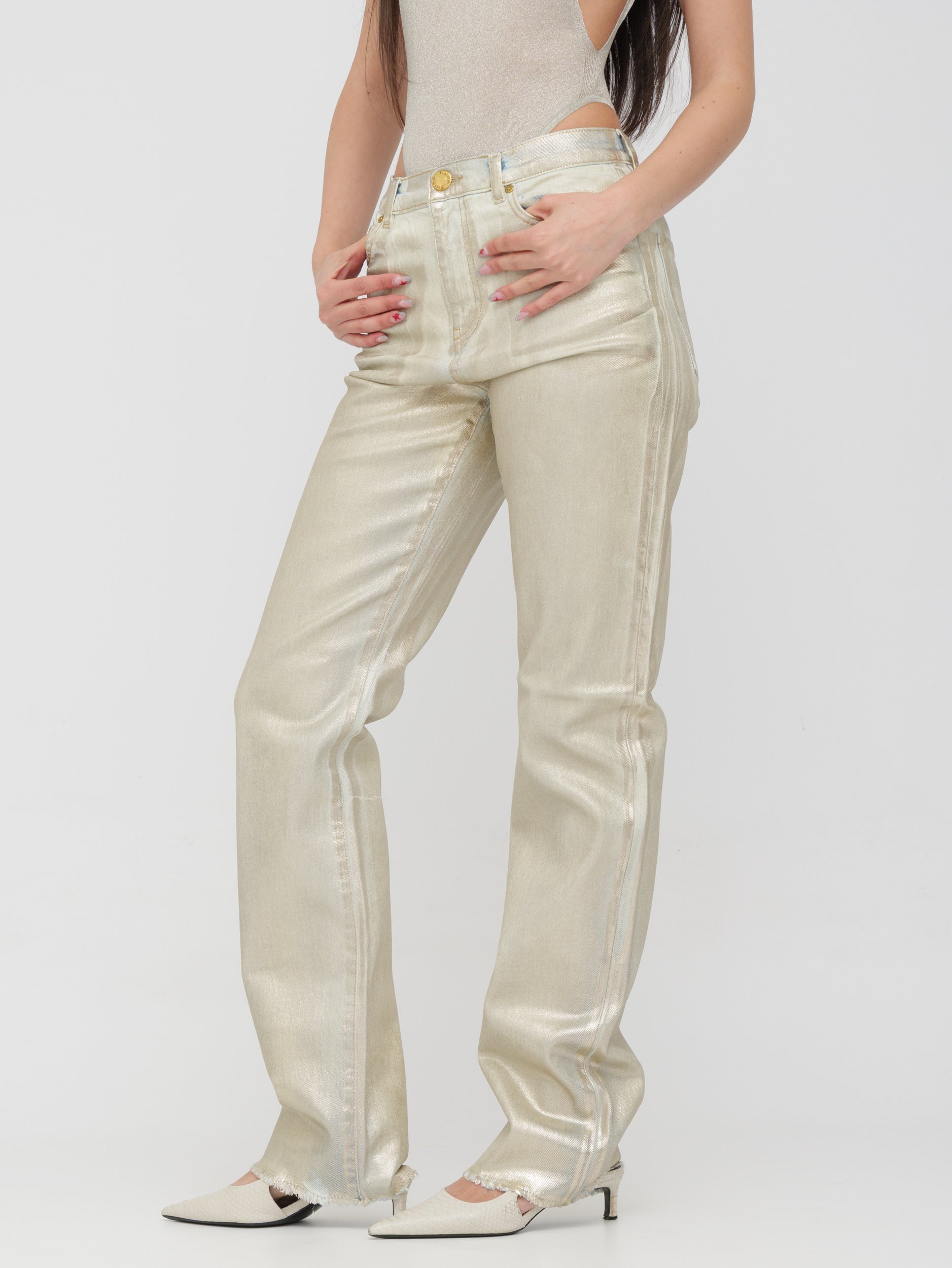 PINKO - pantalone gold wide leg