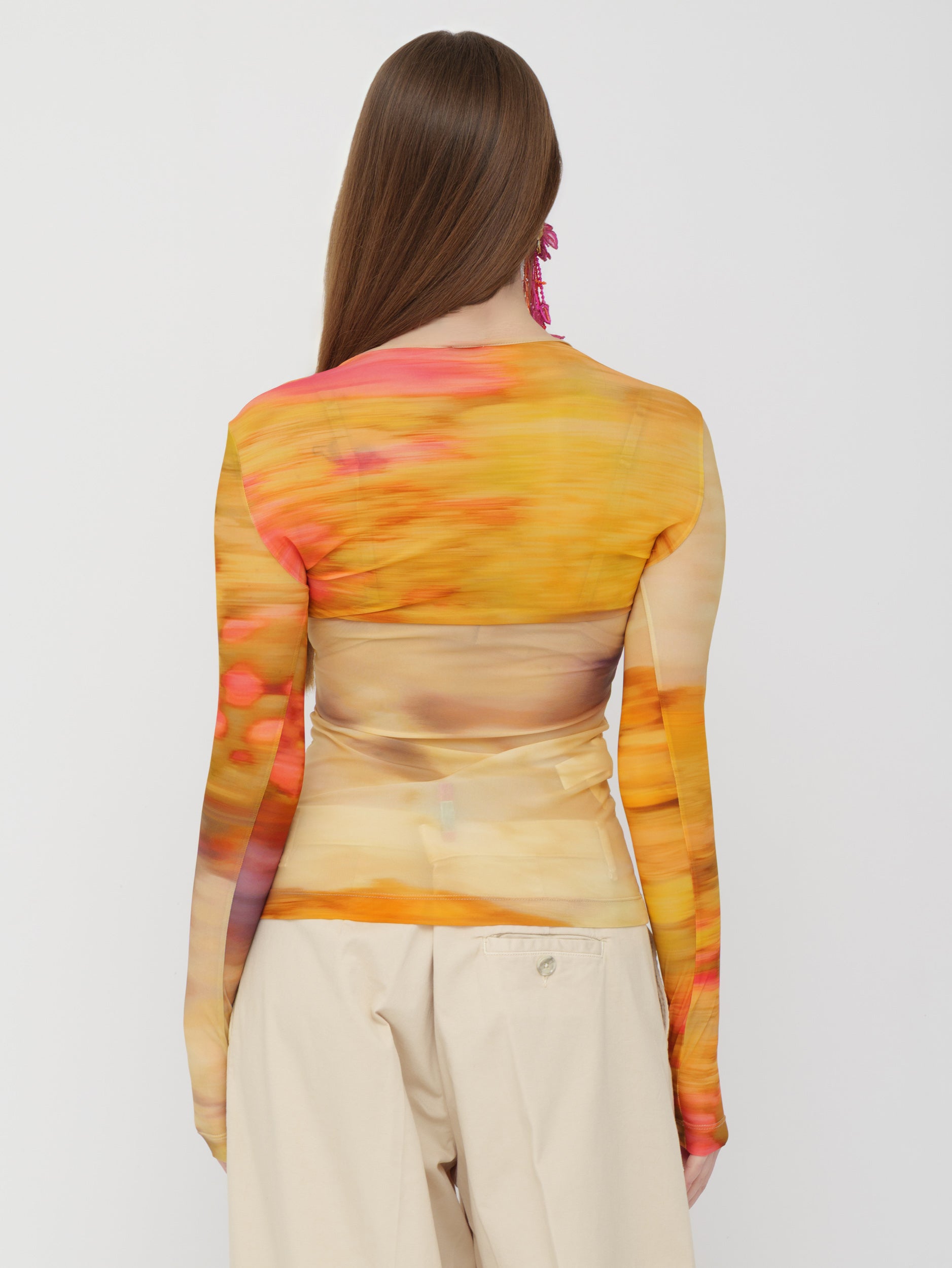 PINKO - top aderente orange shades