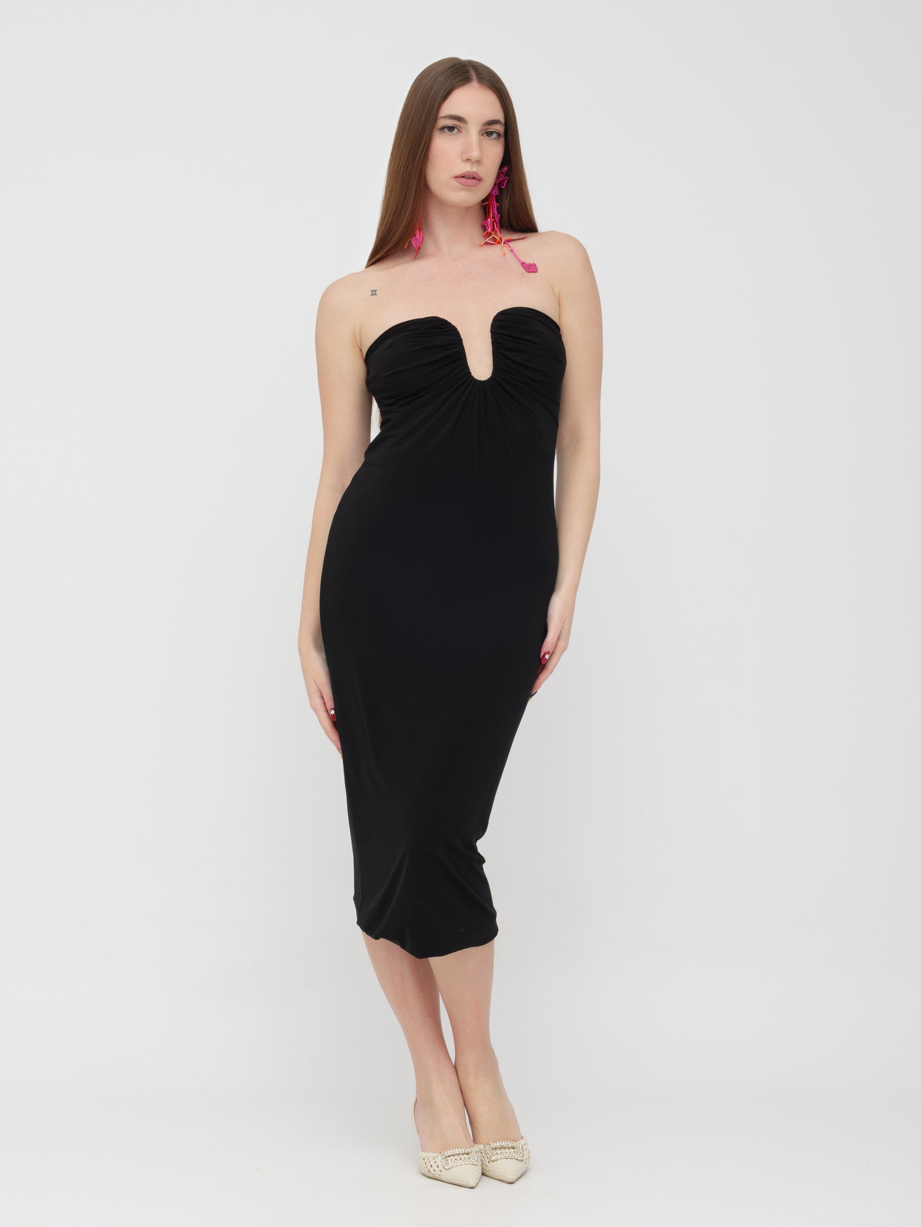 PINKO - tubino nero midi