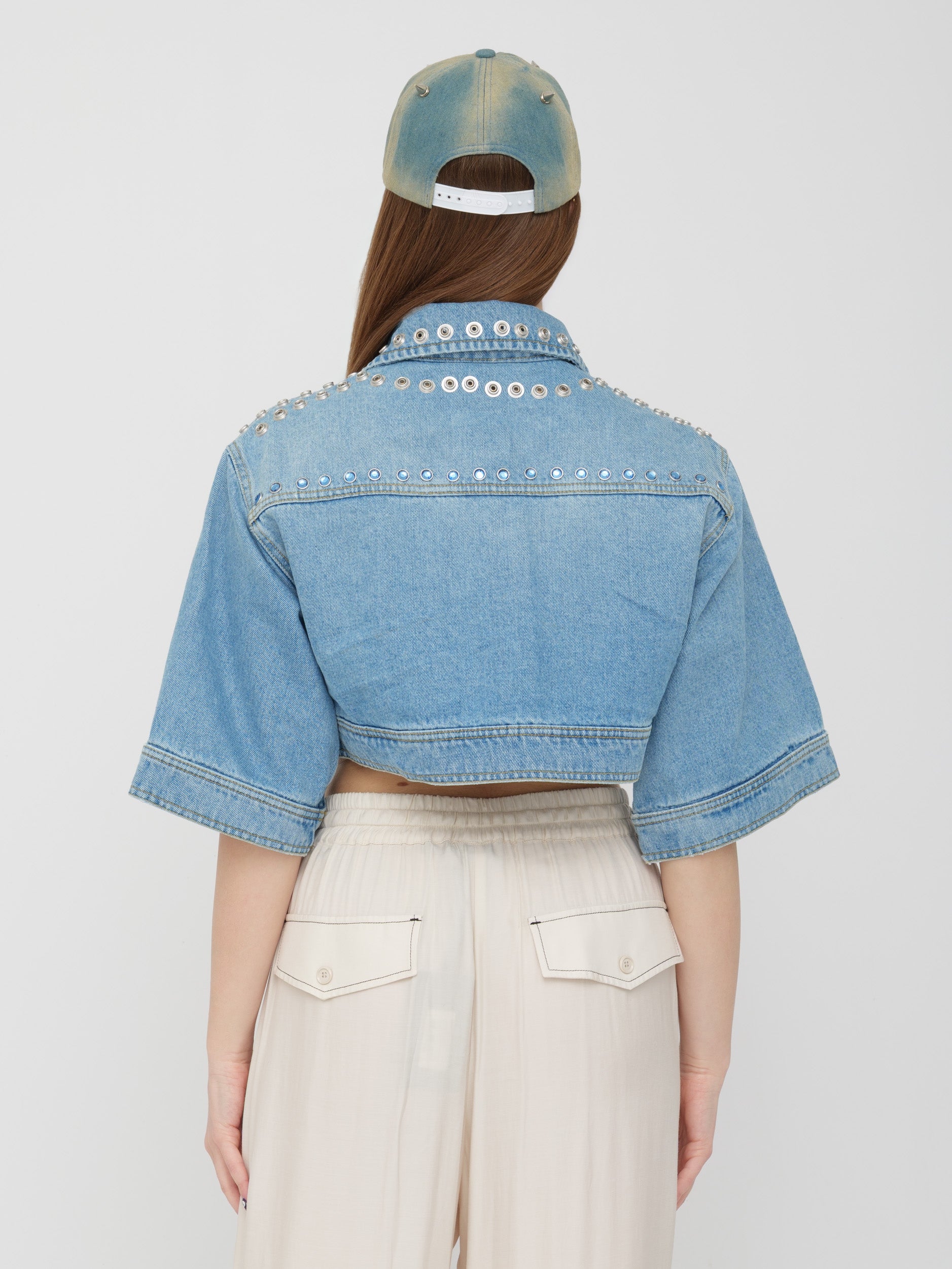 PINKO - giacca cropped in denim