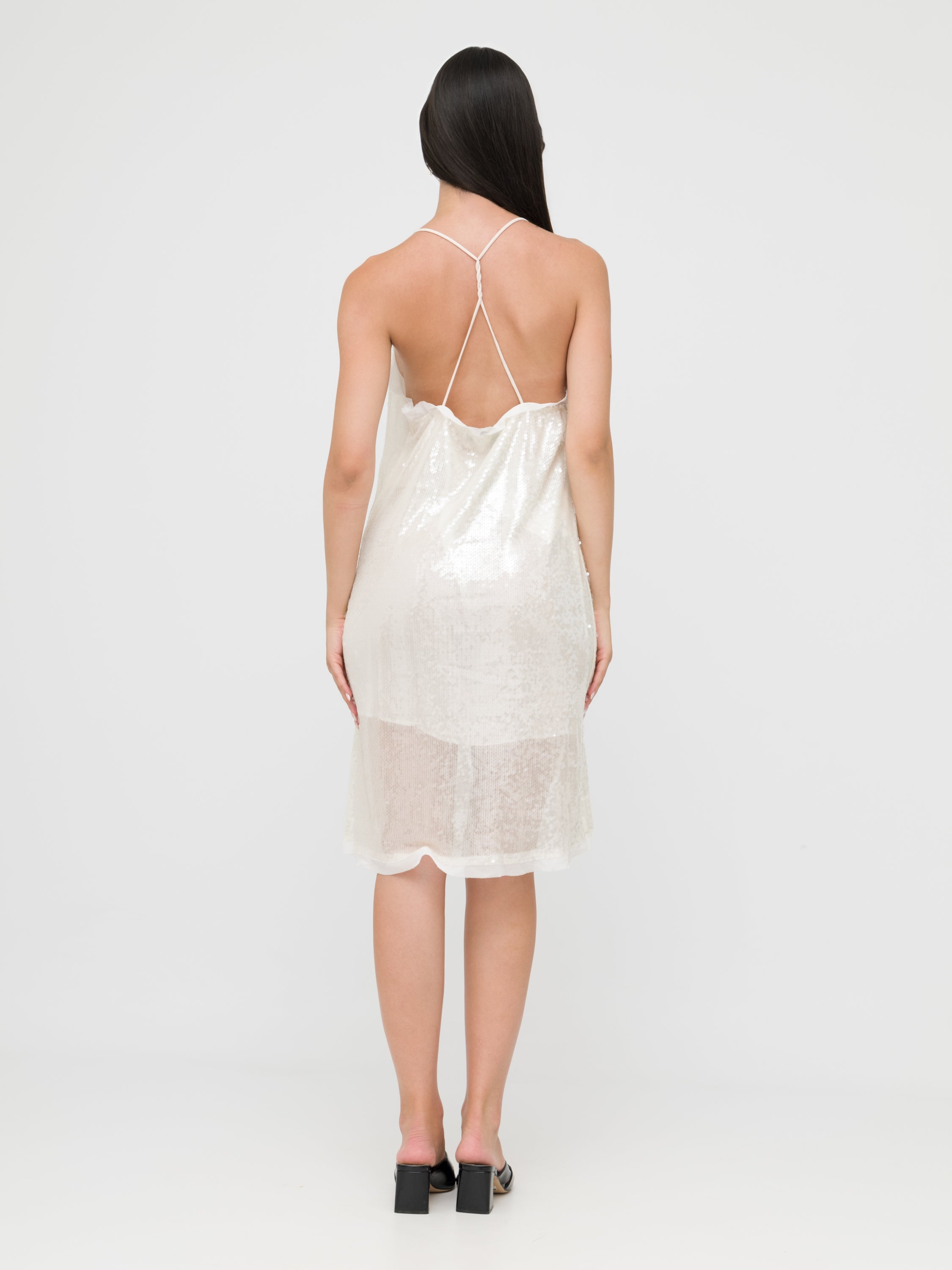 HAVEONE - mini dress White con paillettes