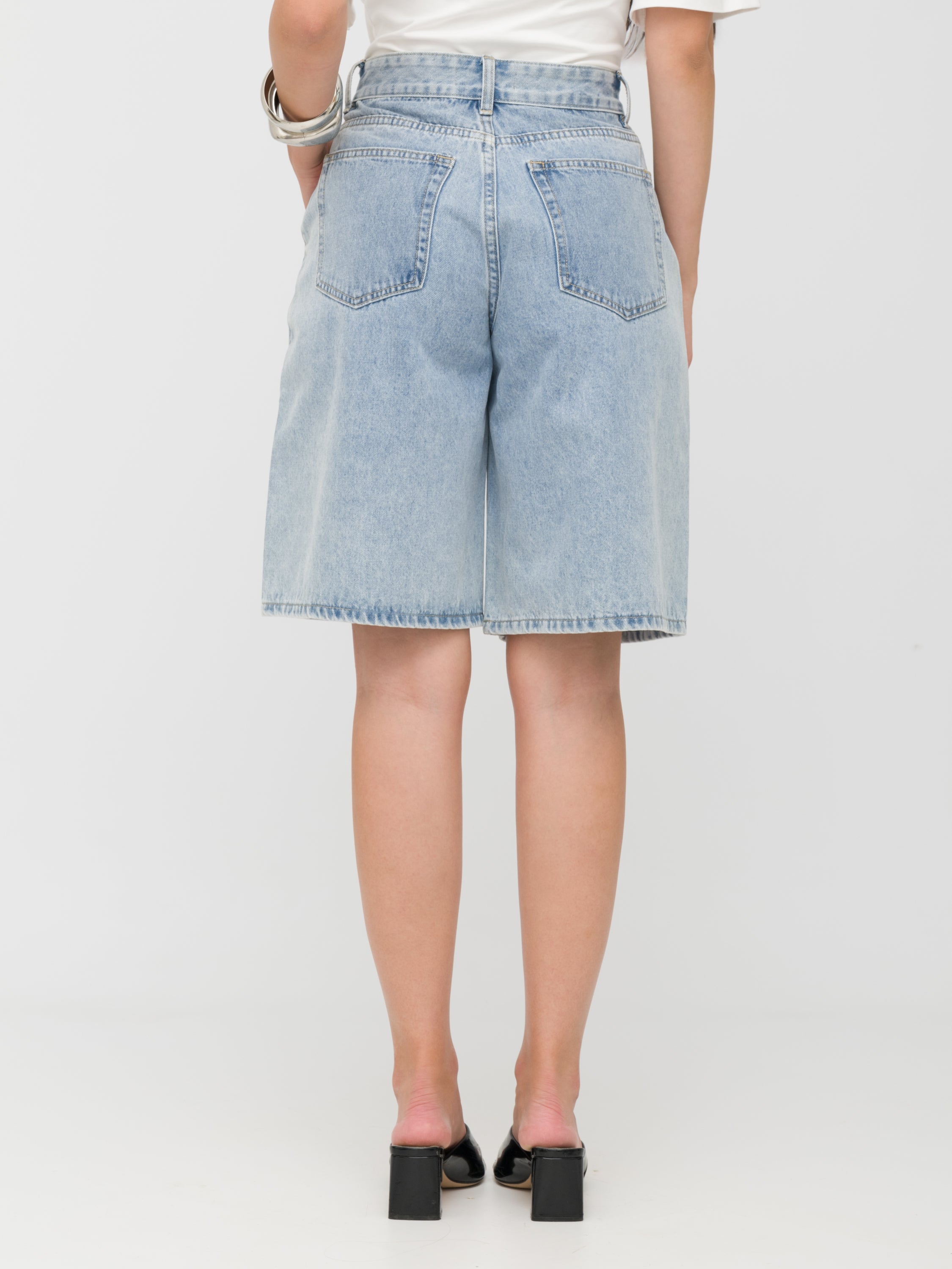 HAVEONE - Bermuda di jeans vita media