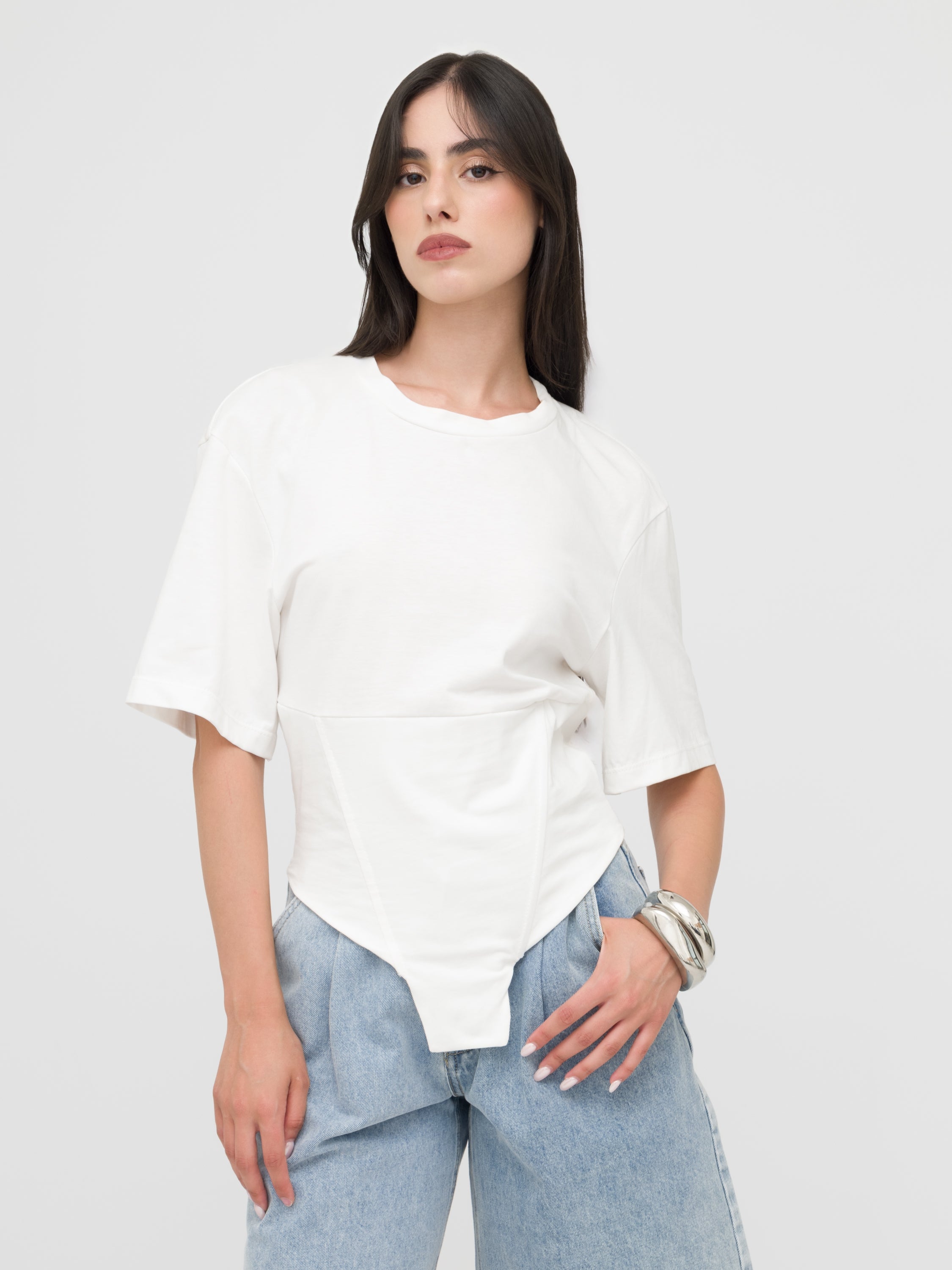 HAVEONE - top White asimmetrico