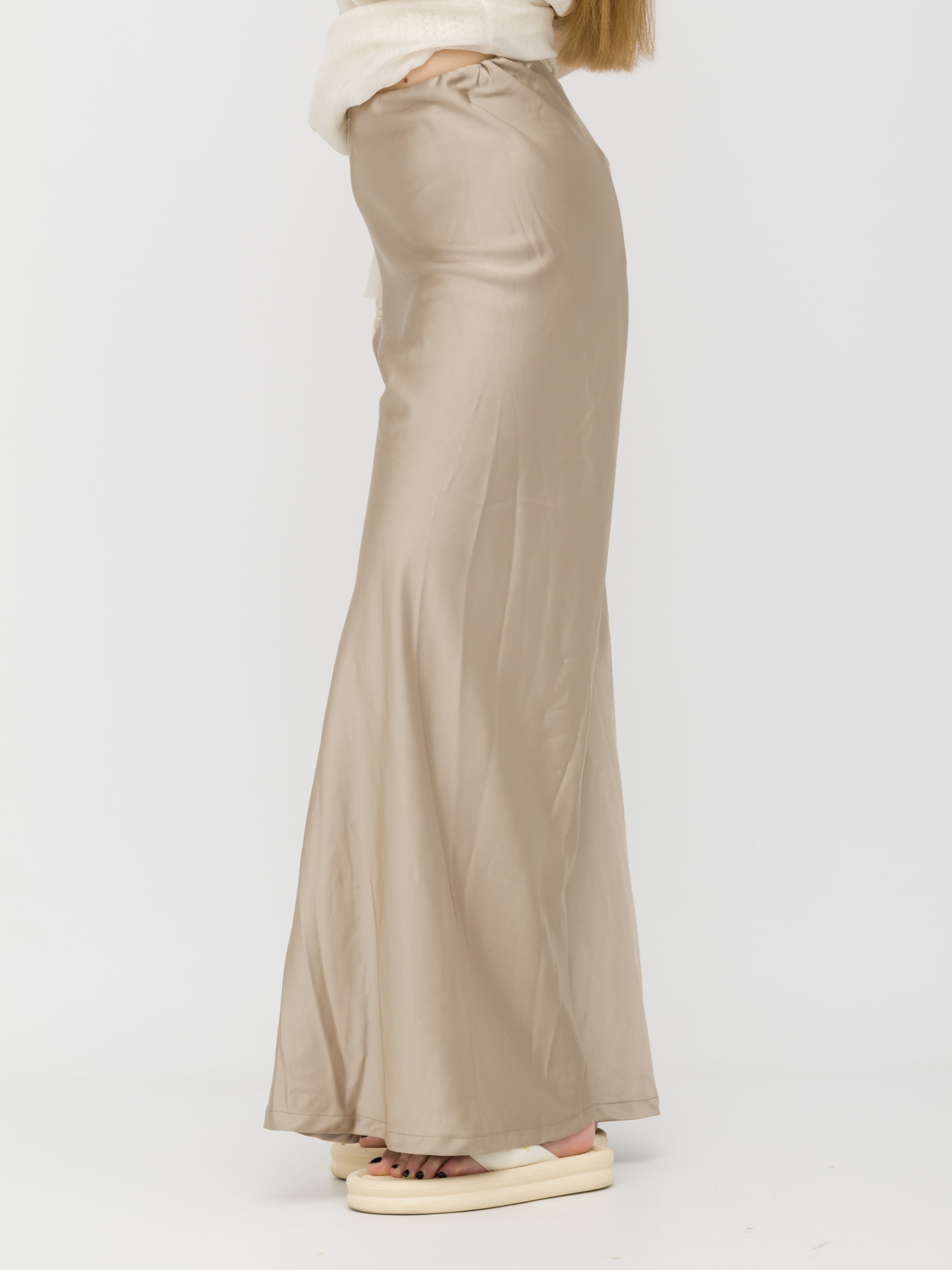 HAVEONE - pantalone wide leg satinato