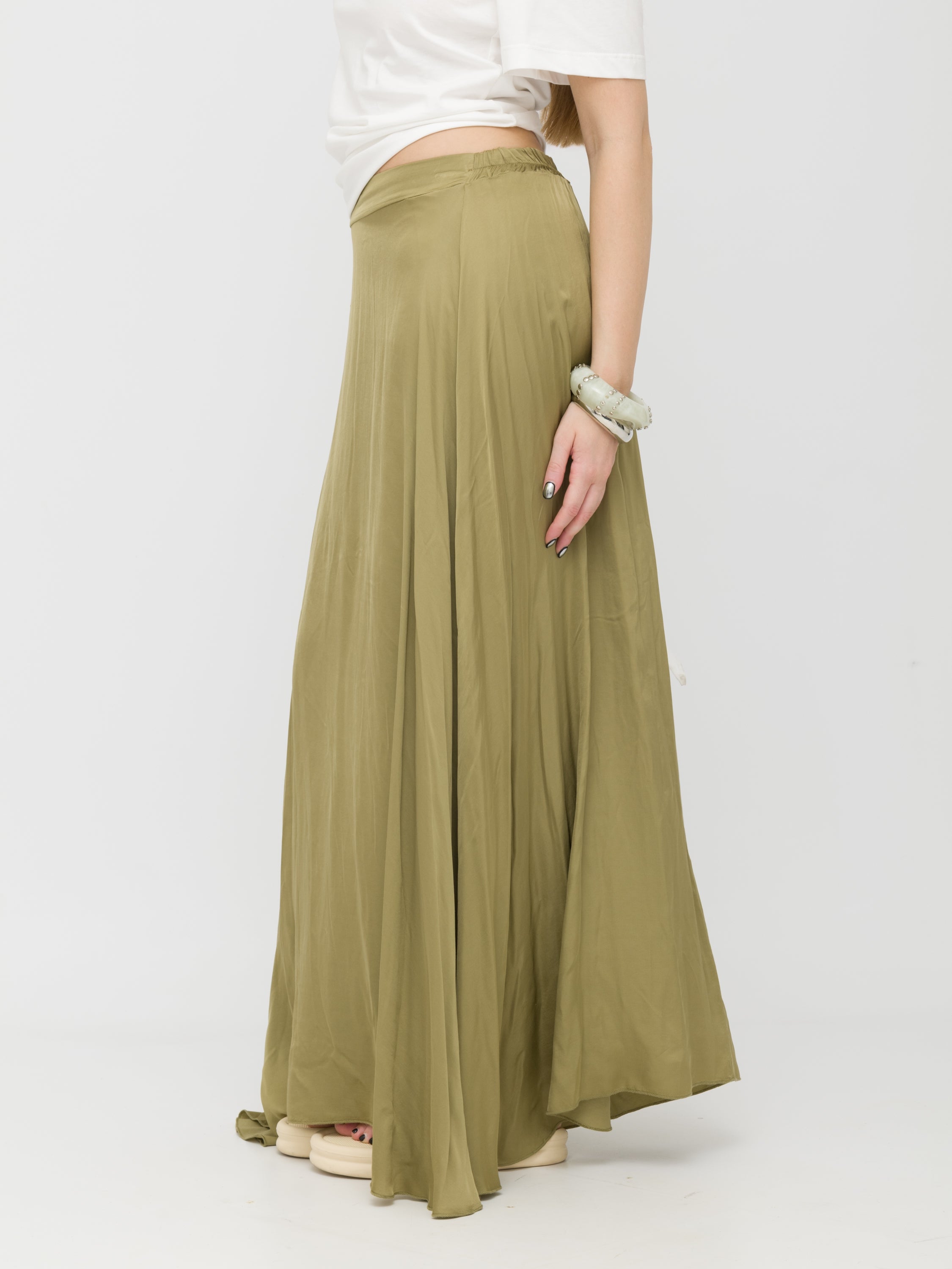 HAVEONE- maxi skirt satinata