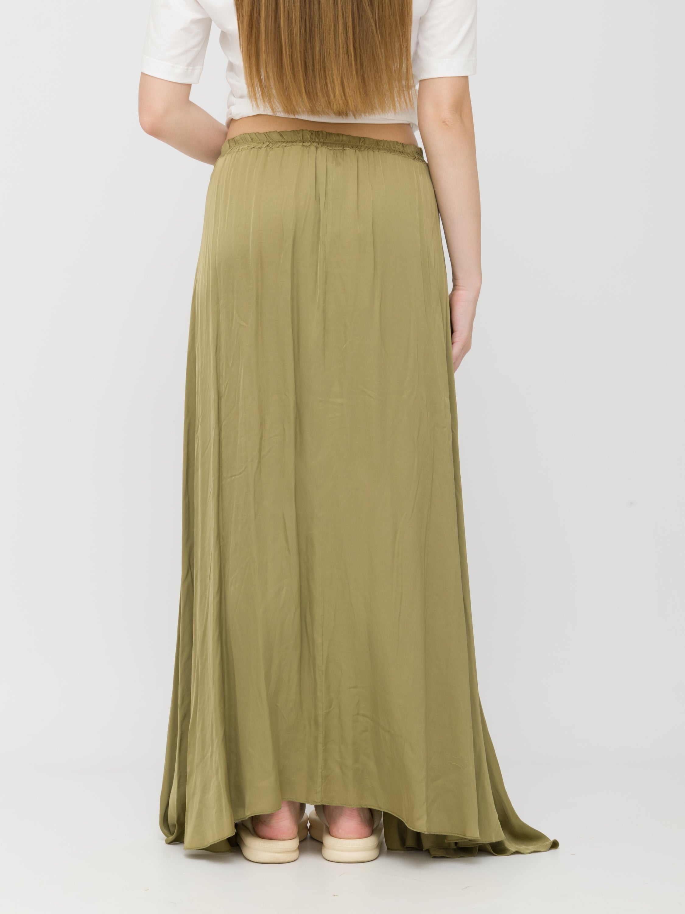 HAVEONE- maxi skirt satinata