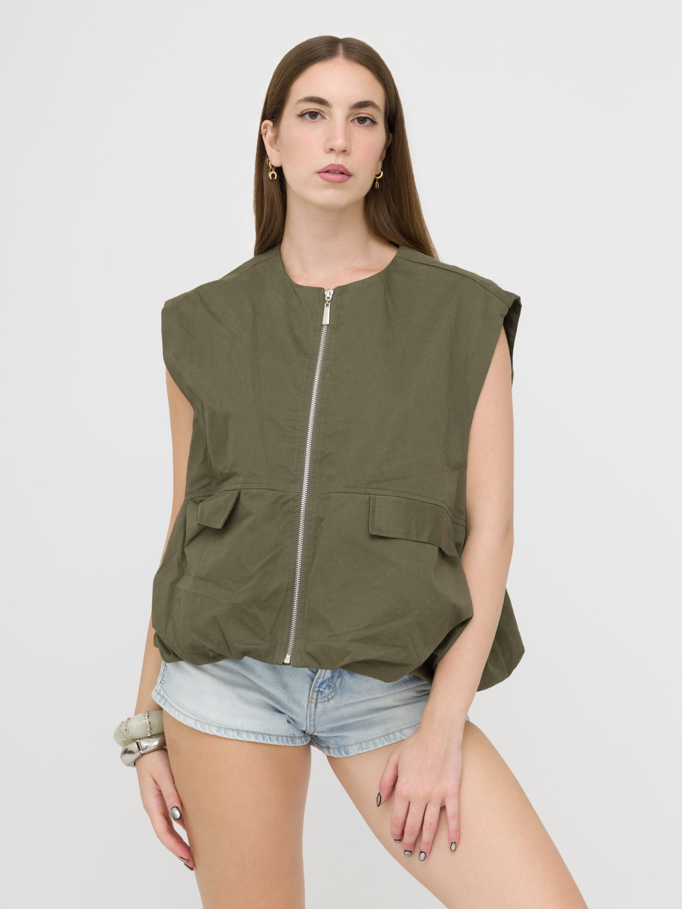 HAVEONE- gilet bomber verde militare