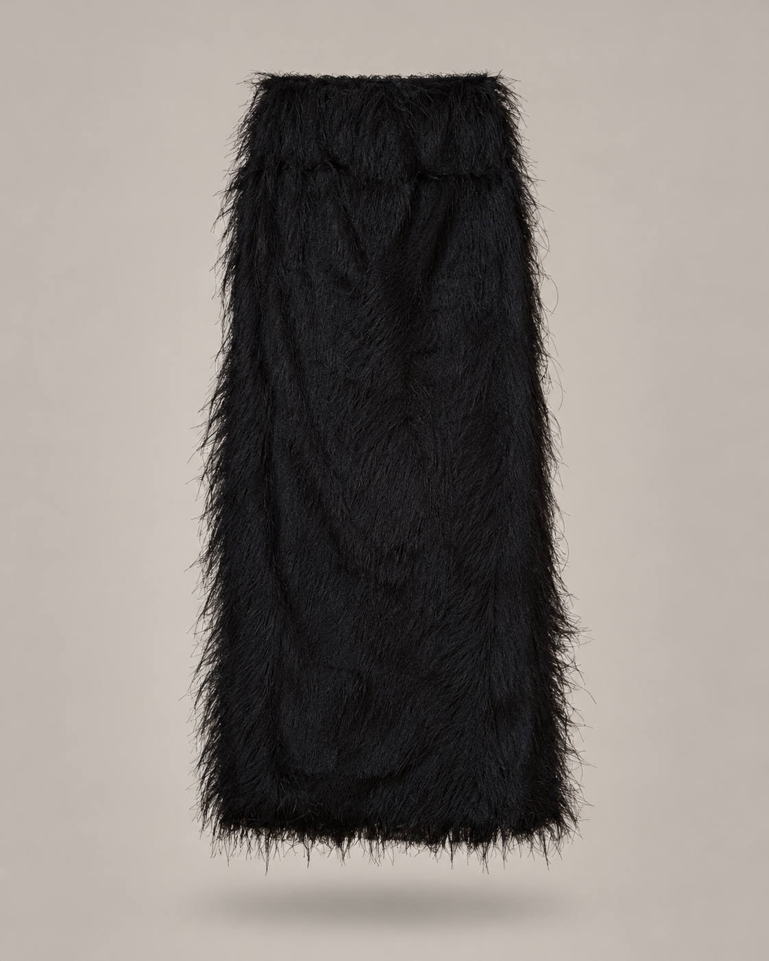 DIXIE - Gonna Longuette Nera Effetto Frange