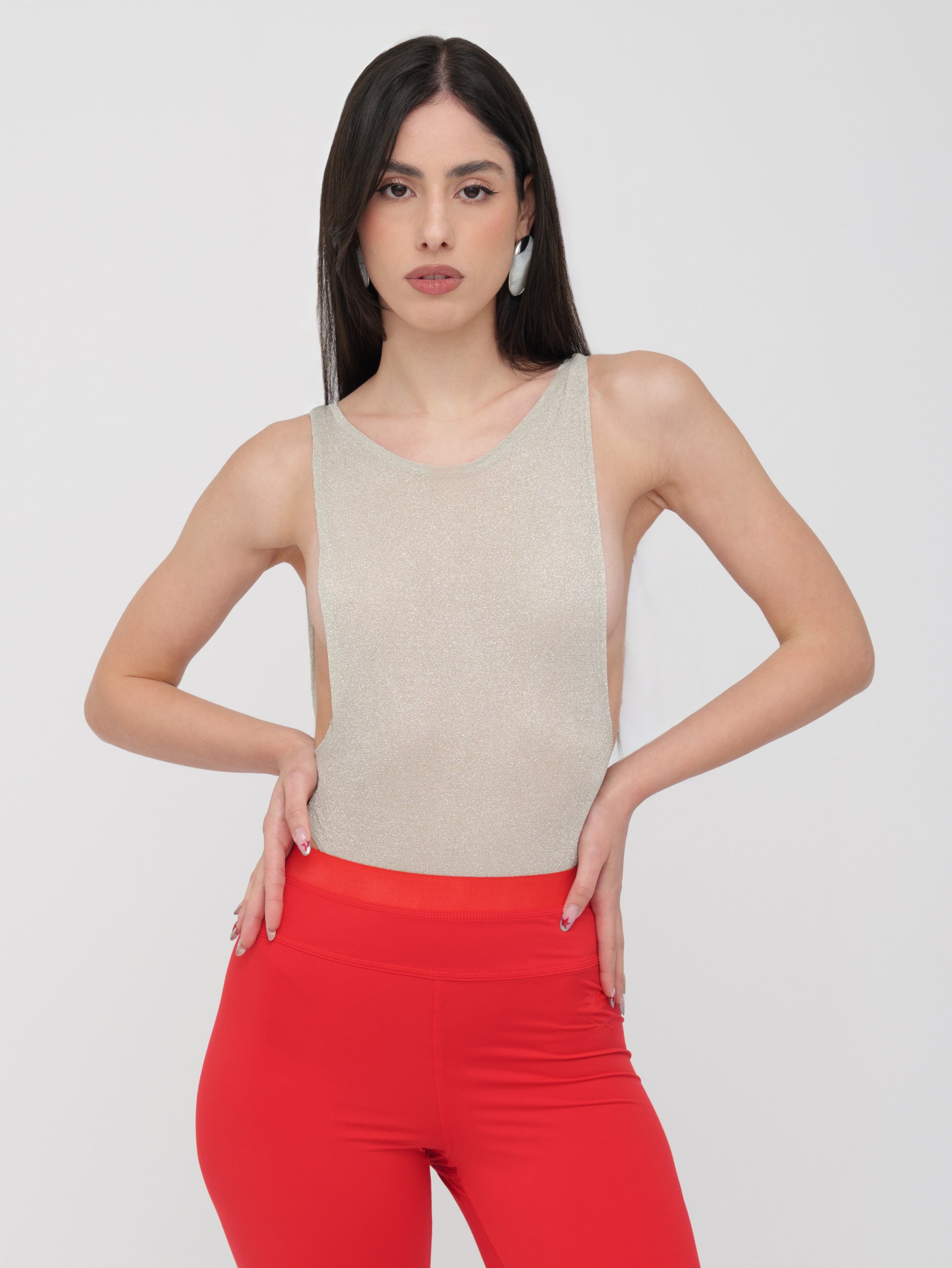 PINKO - body trasparente scollo schiena