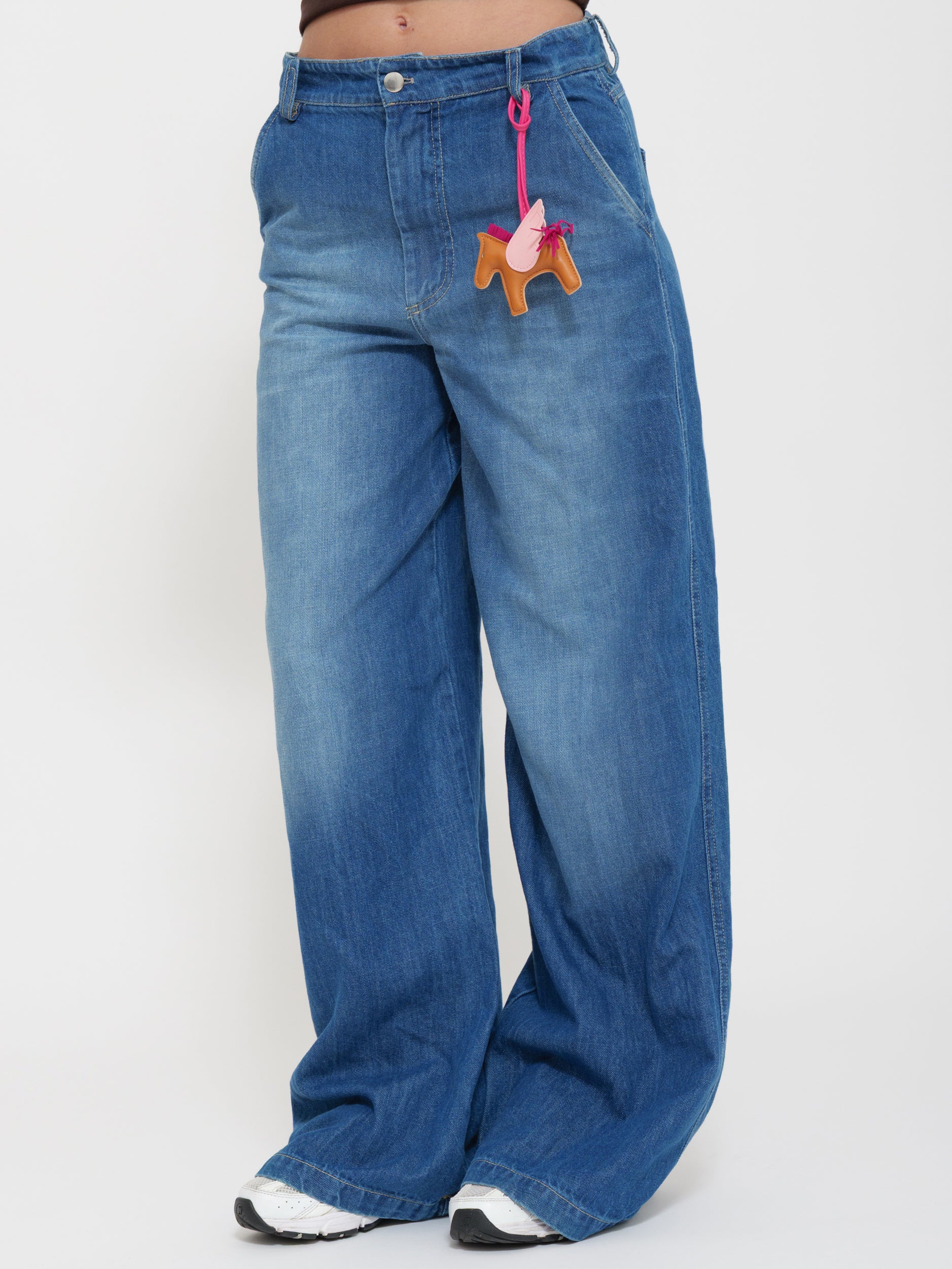 Jeans wide leg vita media