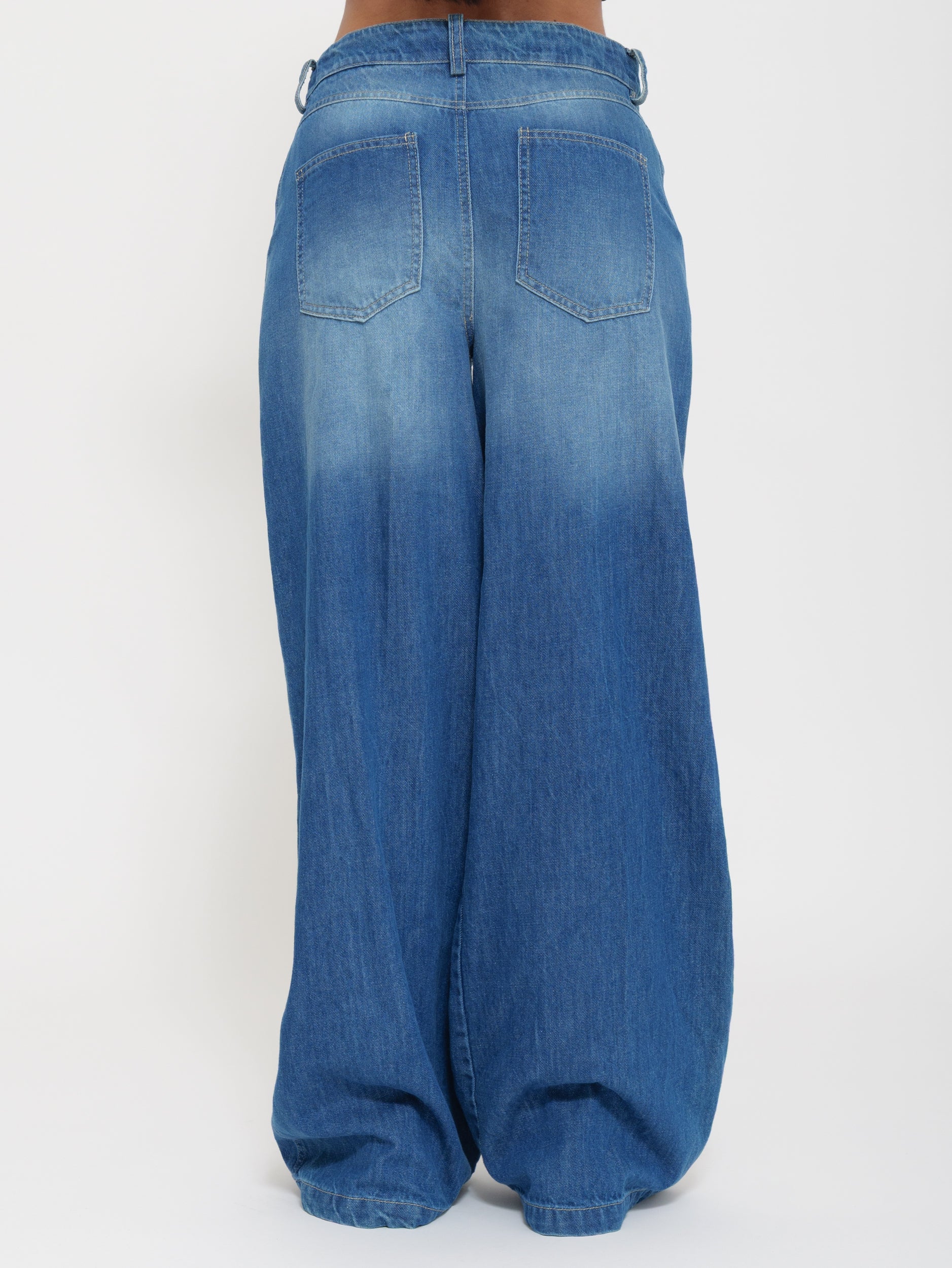 Jeans wide leg vita media