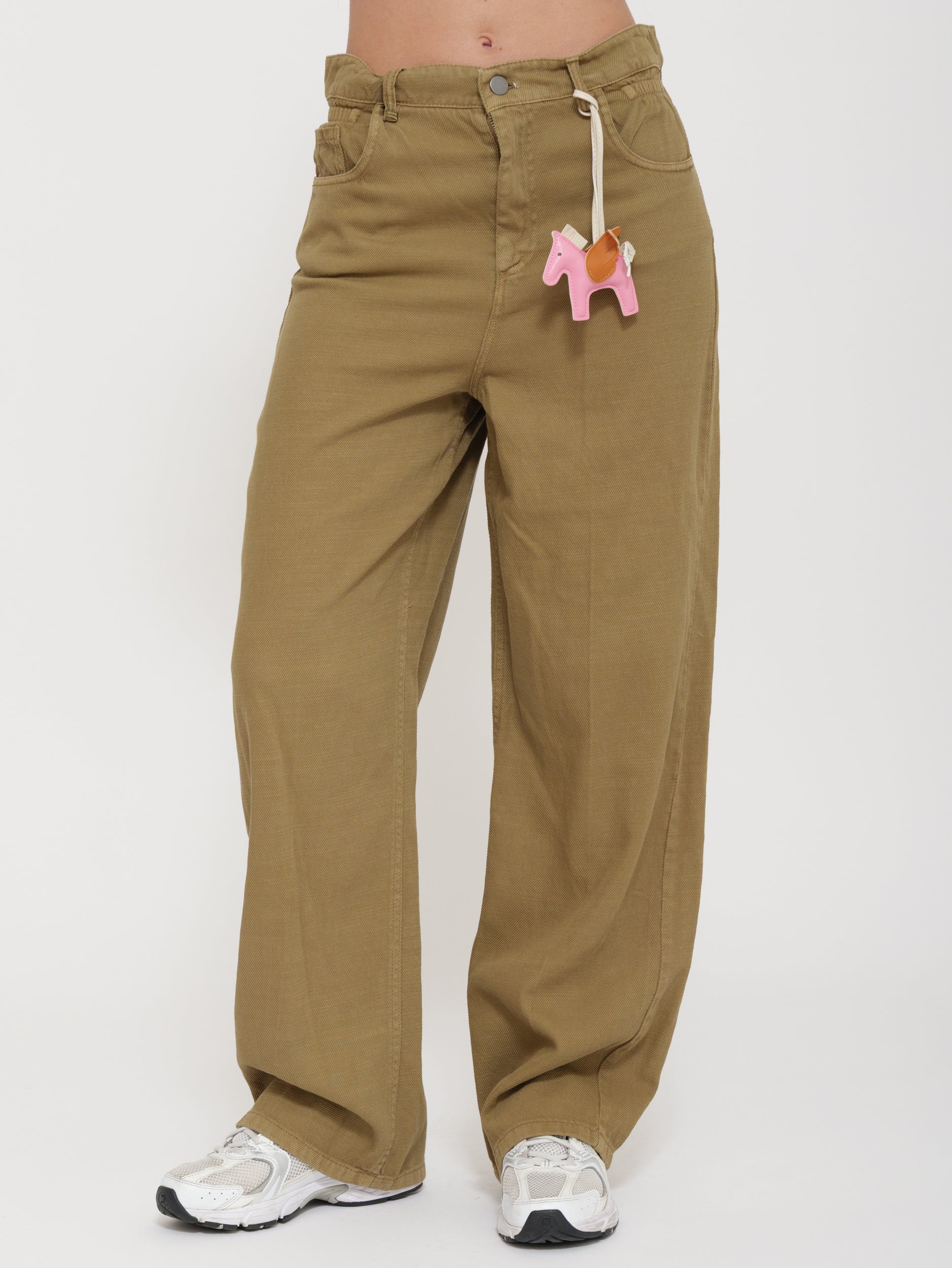 Jeans wide leg vita media