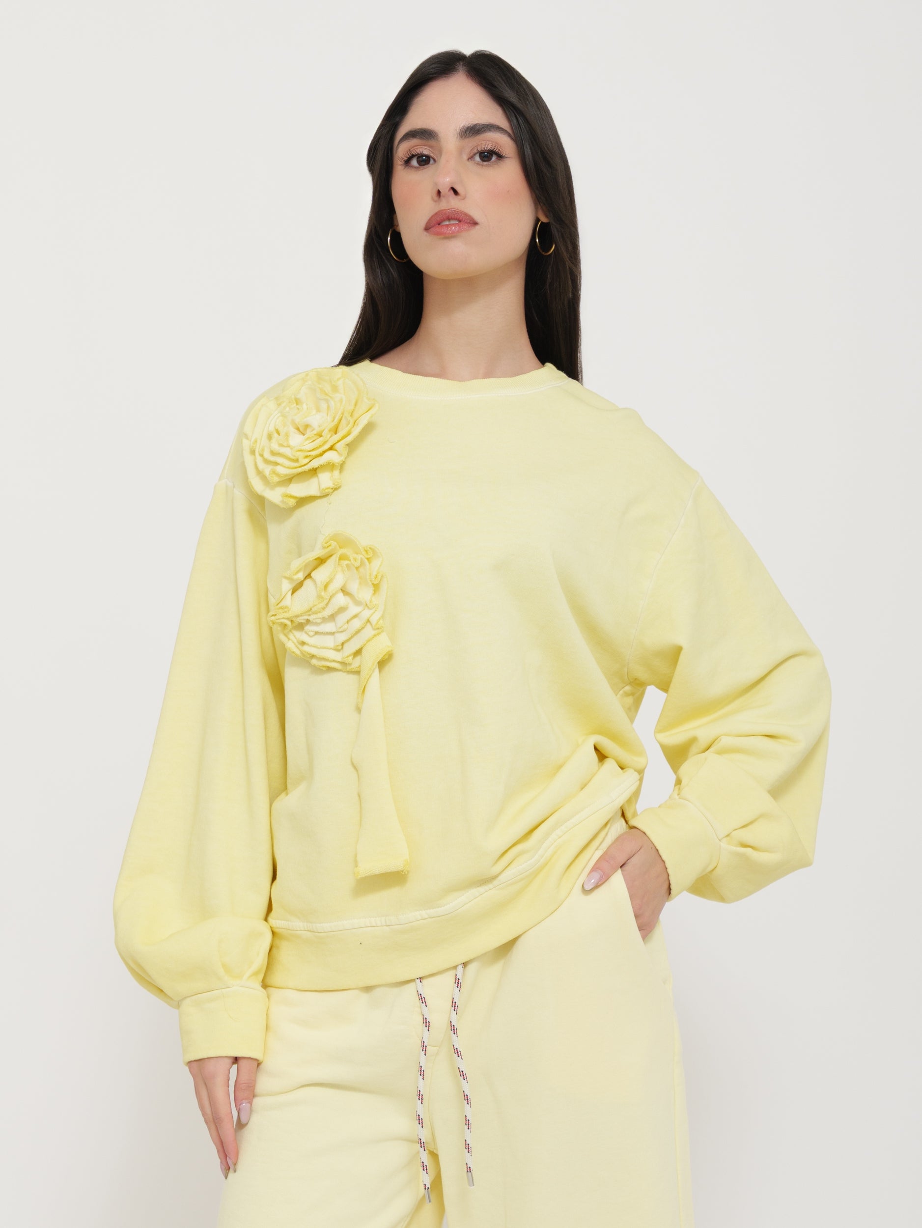 Felpa regular con fiocchi applicati