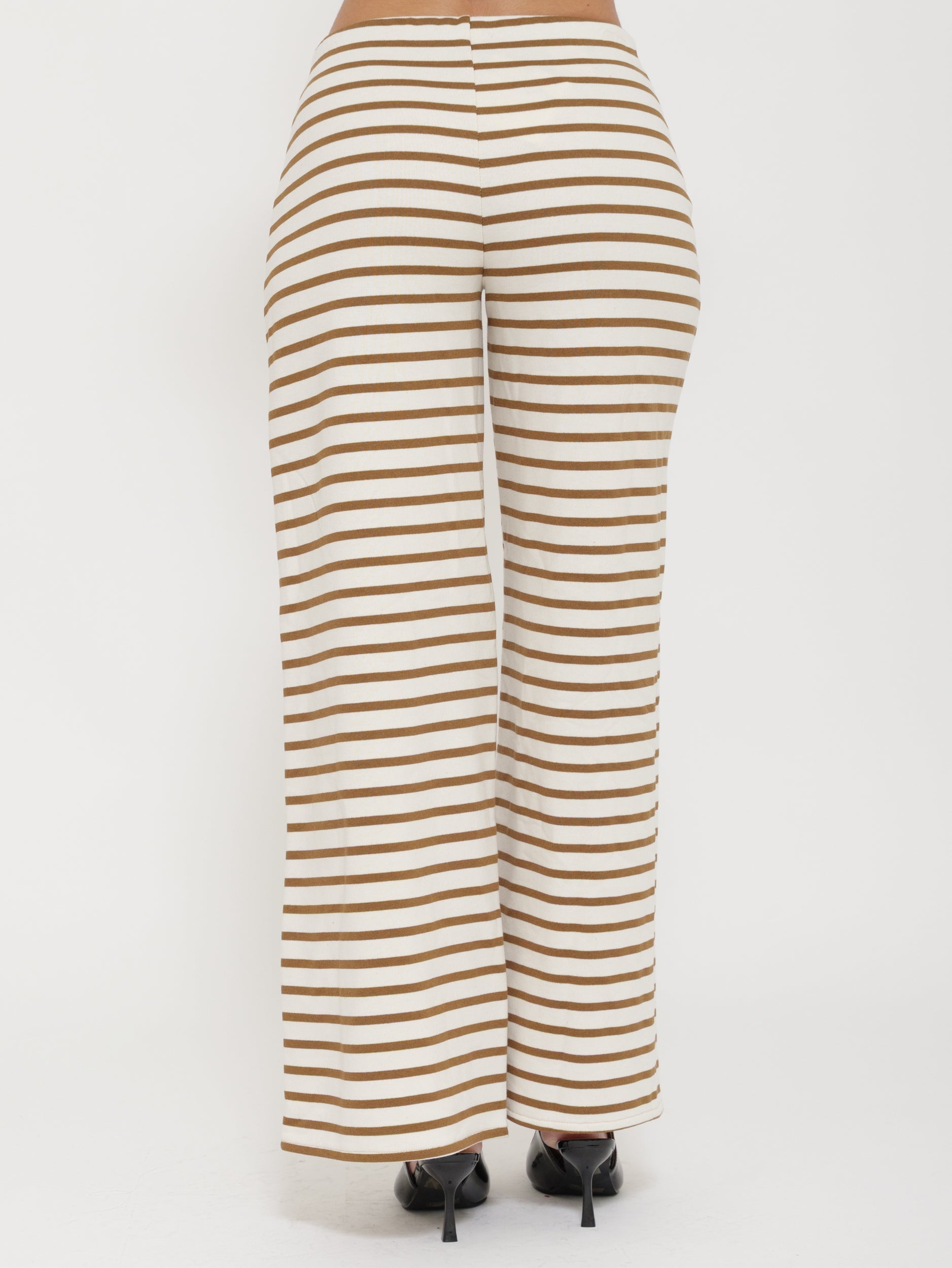 Pantalone wide leg leggero a righe