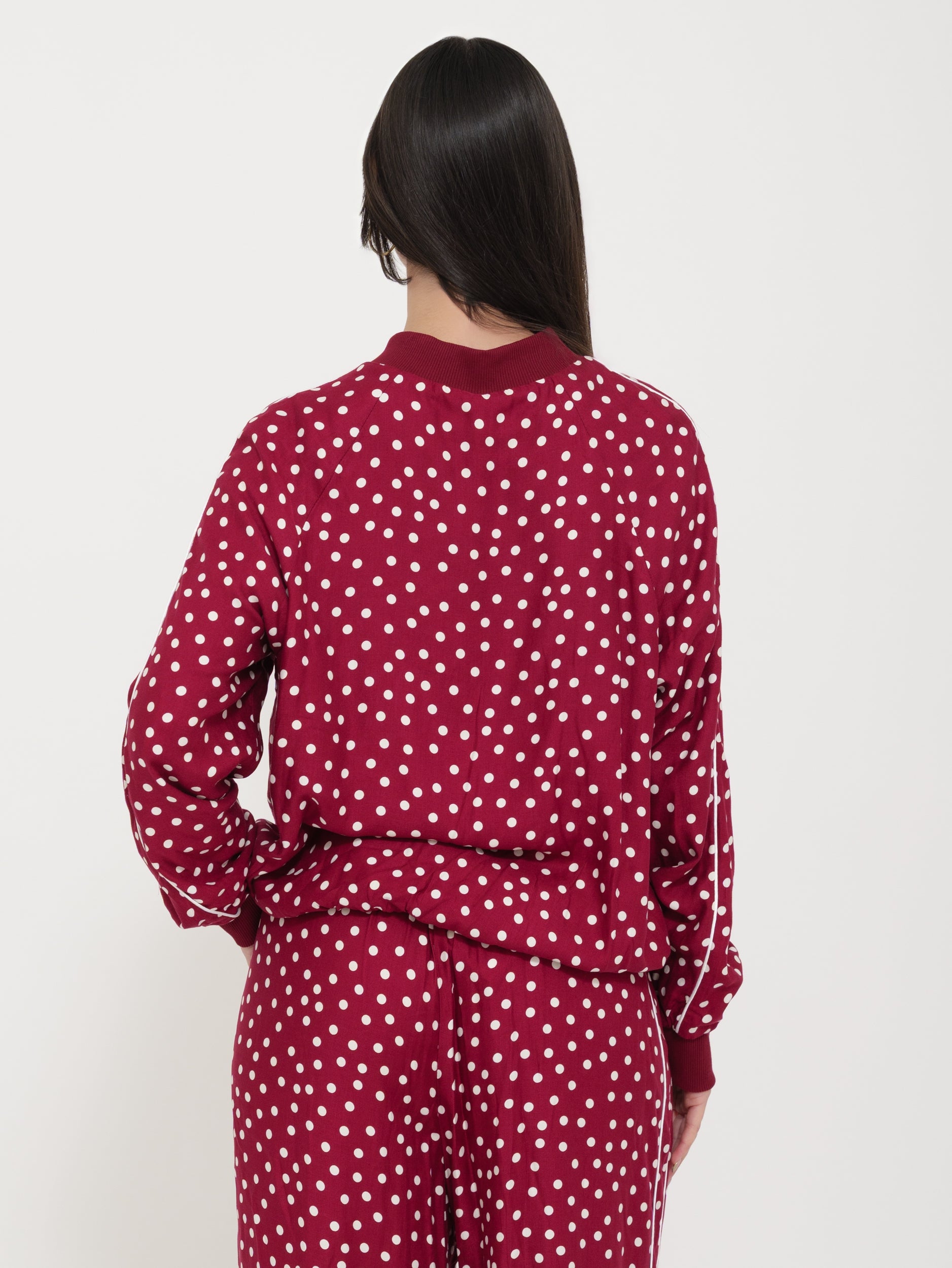 Felpa Bomber a Pois coordinato