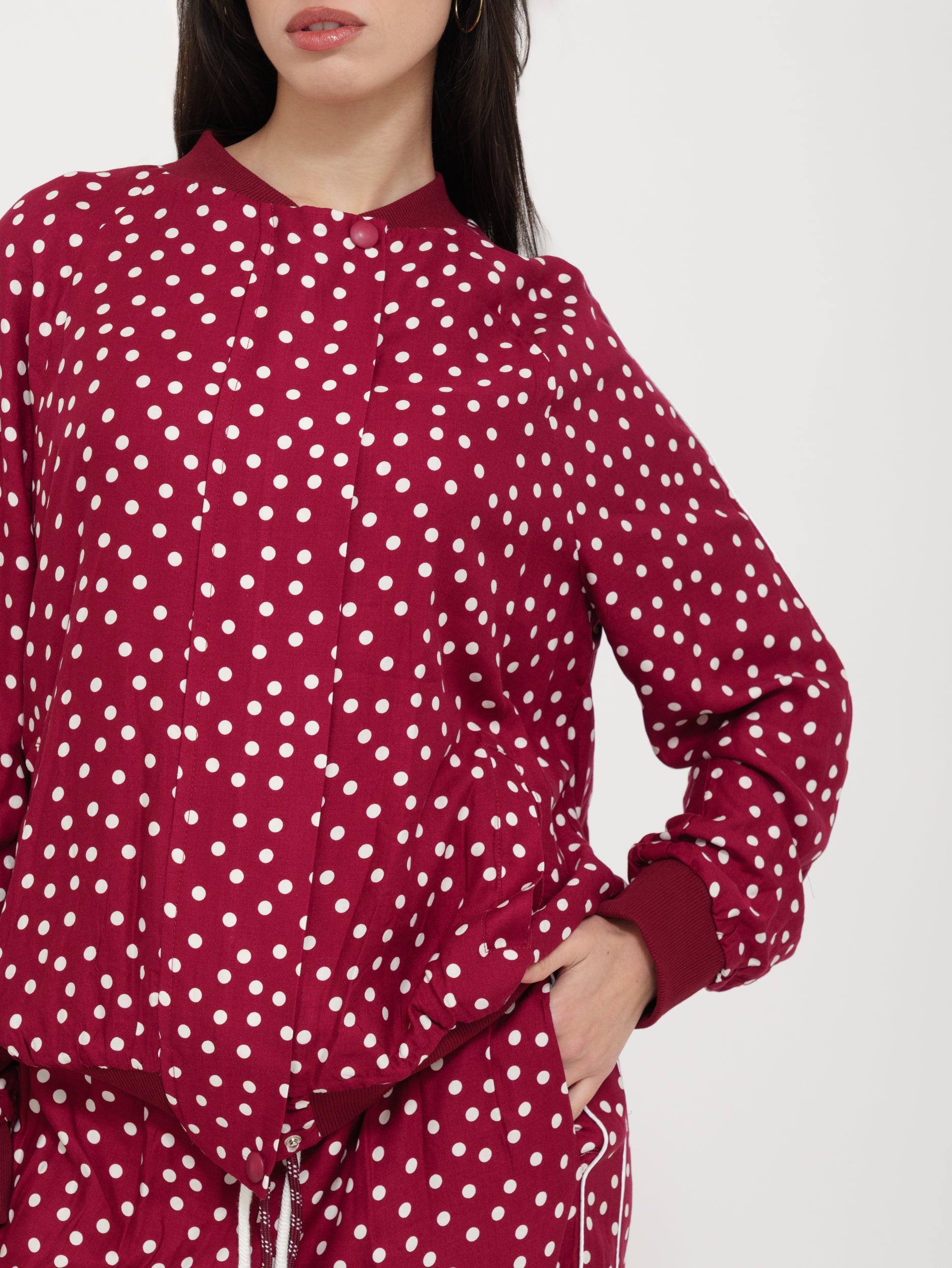 Felpa Bomber a Pois coordinato