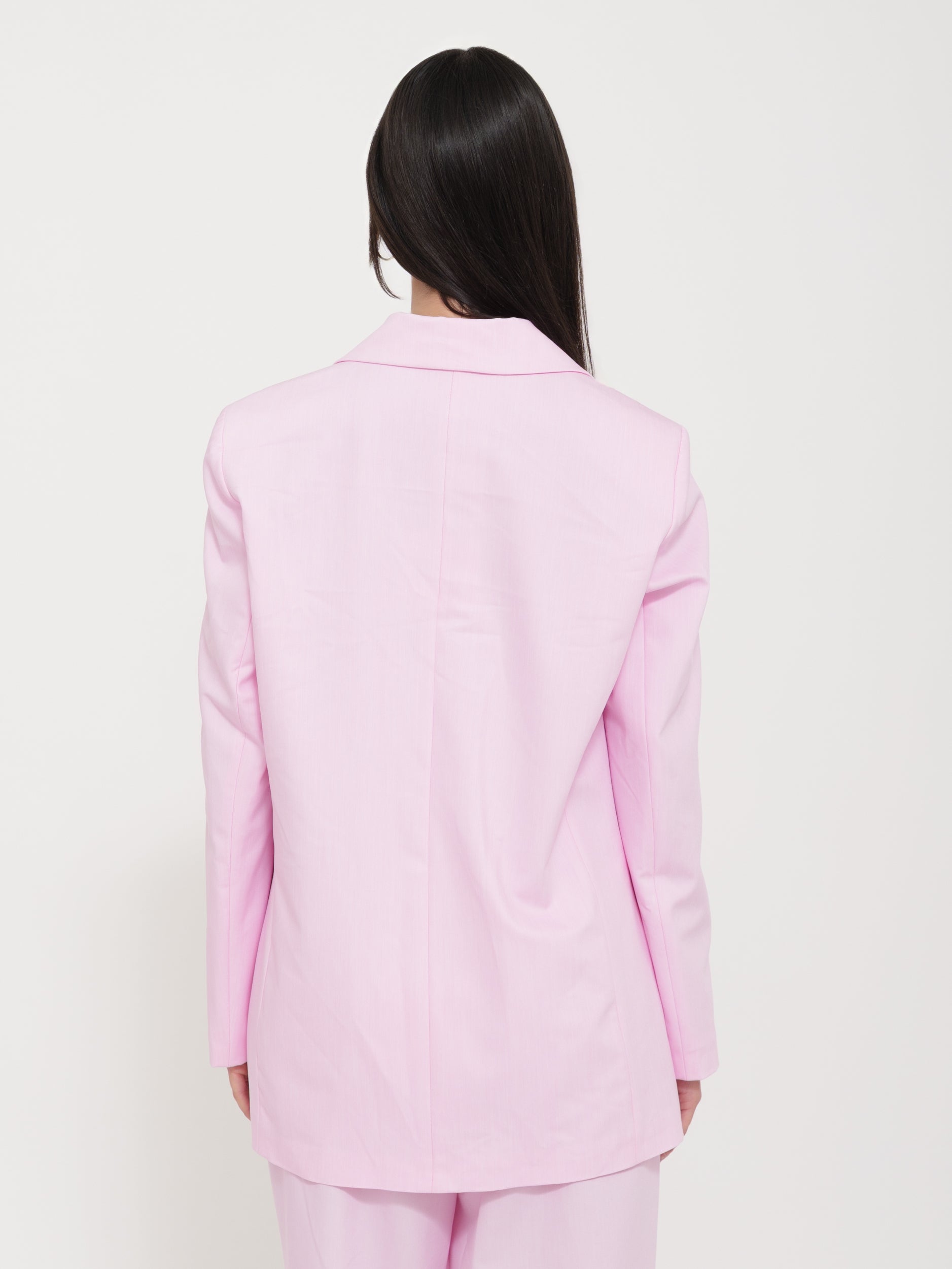 Blazer Mobiletto Rosa Chiaro con Applicazioni Spille “Tensione”
