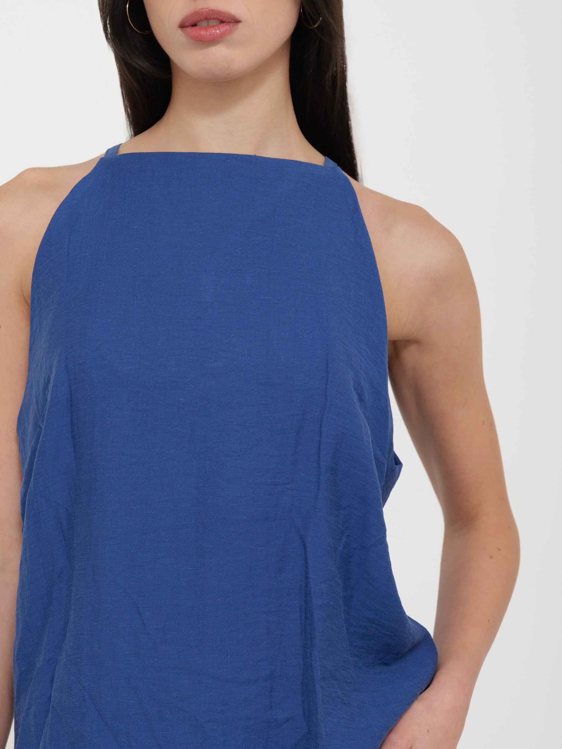 Top Canotta Giro Maniche in Lino in coordinato