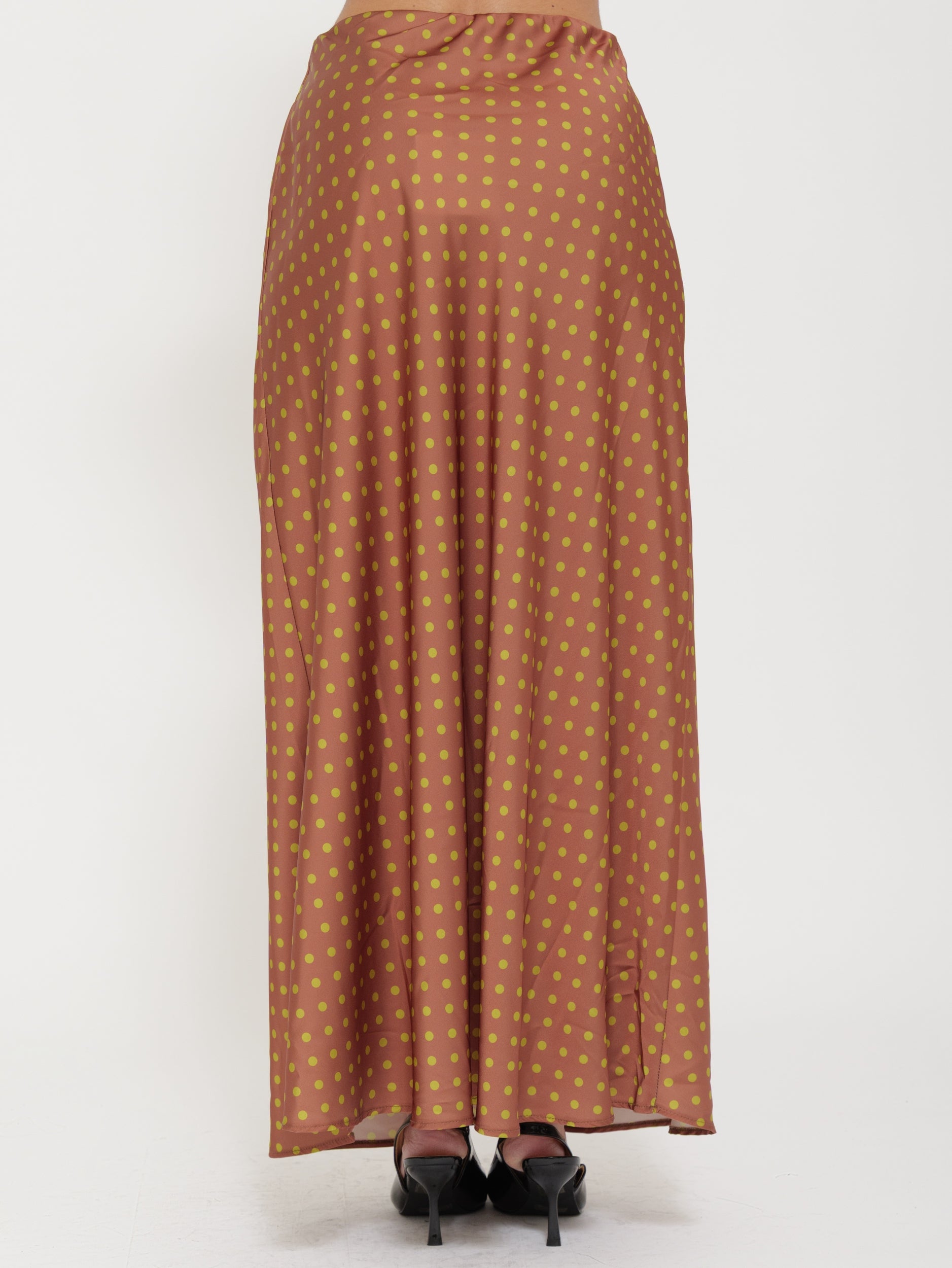 Gonna Lunga Morbida Satinata a Pois “Tensione”