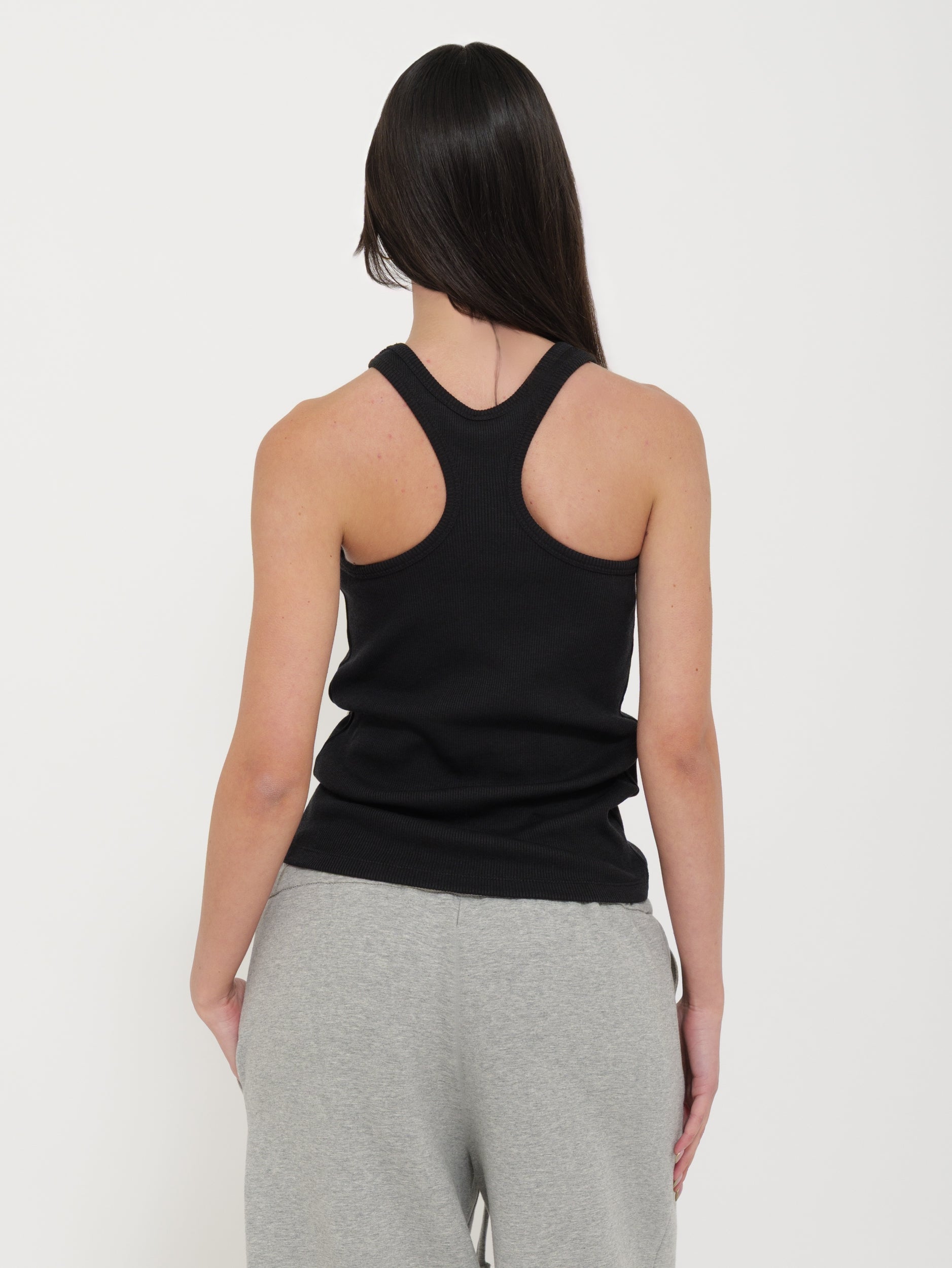 Canotta Nera con Applicazioni Strass “Tensione”