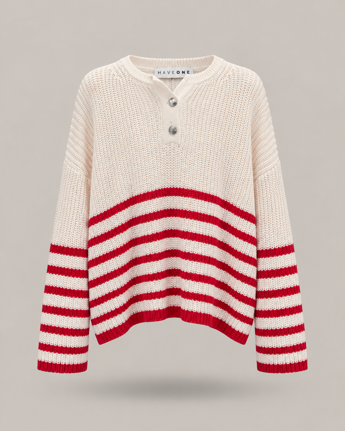 HAVEONE - maglione a righe bianco e rosso