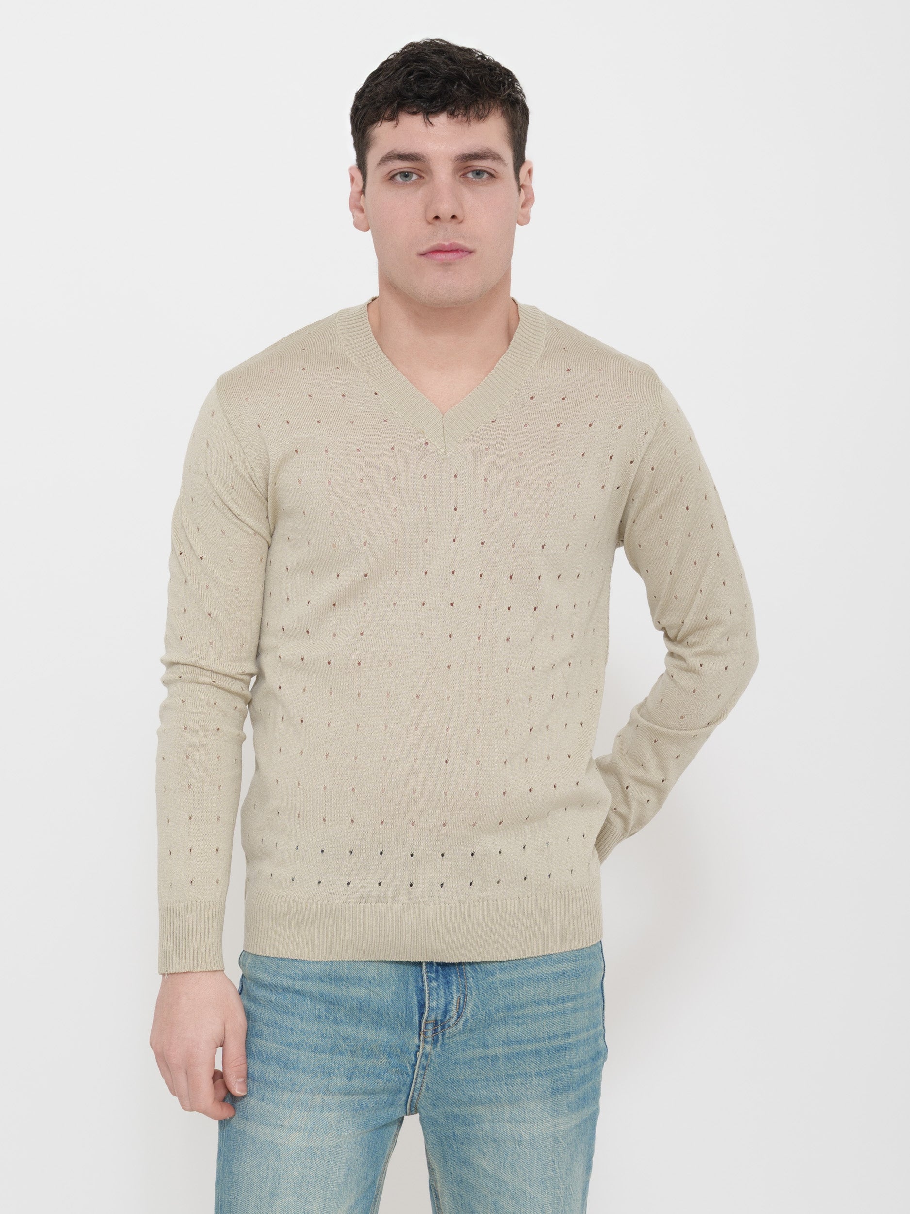 Pullover scollo a V victor cool traforato Made in Italy