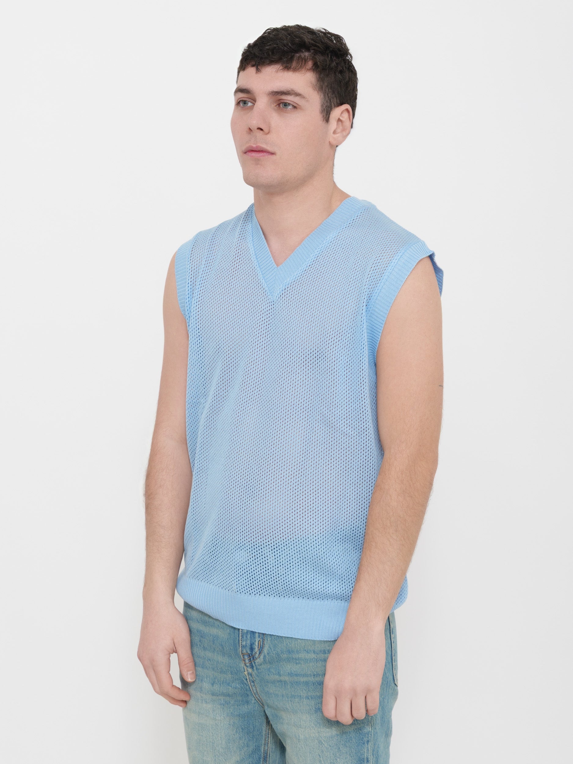 Gilet victor cool traforato scollo a V 100% cotone Made in Italy