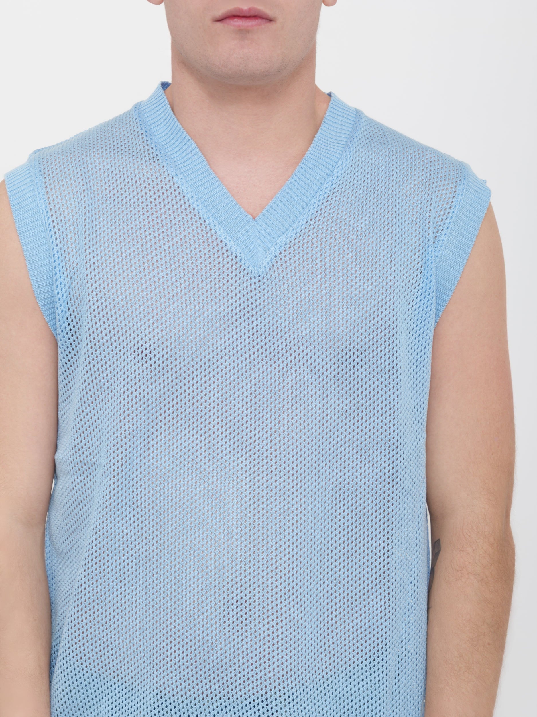 Gilet victor cool traforato scollo a V 100% cotone Made in Italy