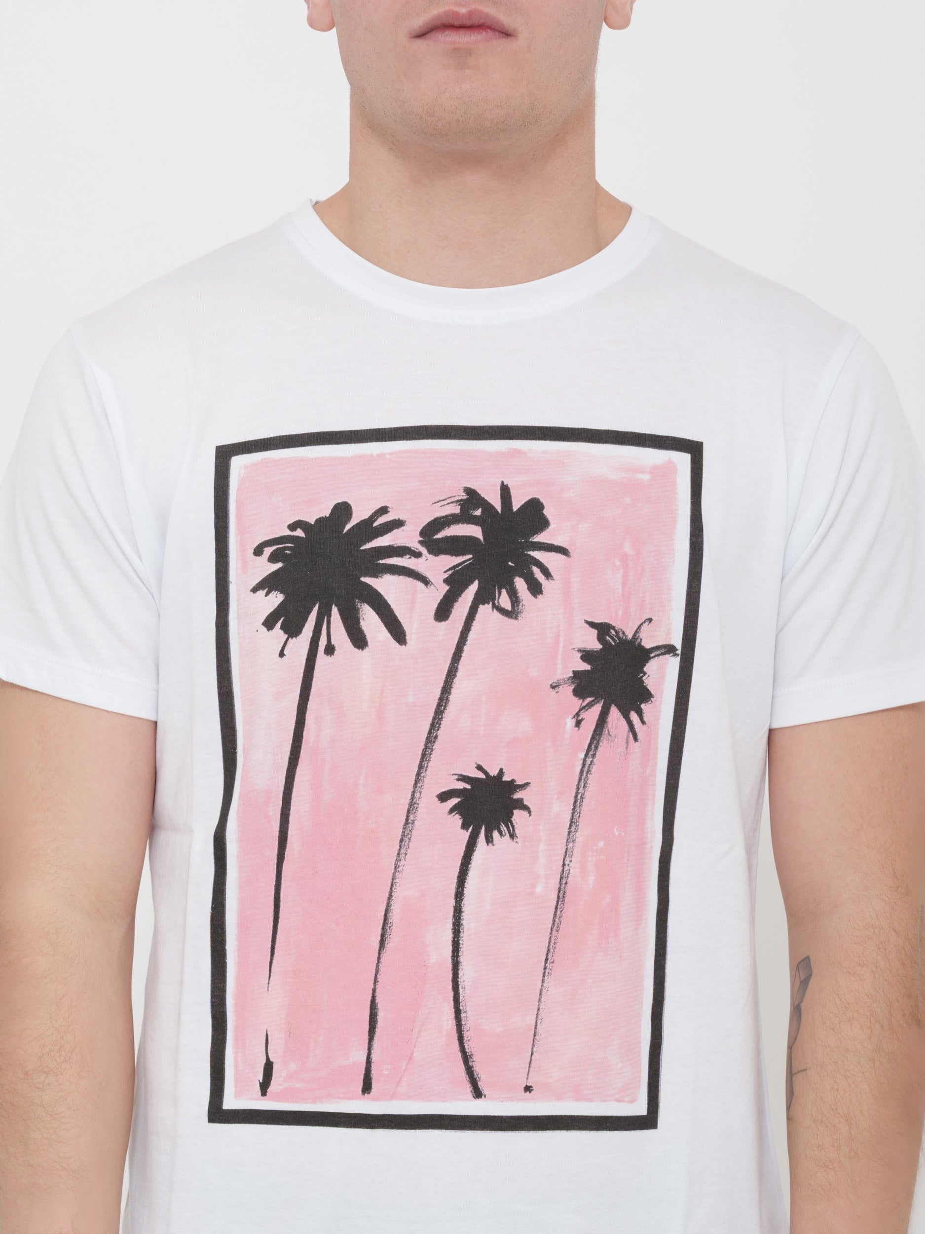 T-shirt Victor cool stampa palme 100% cotone Made in Italy