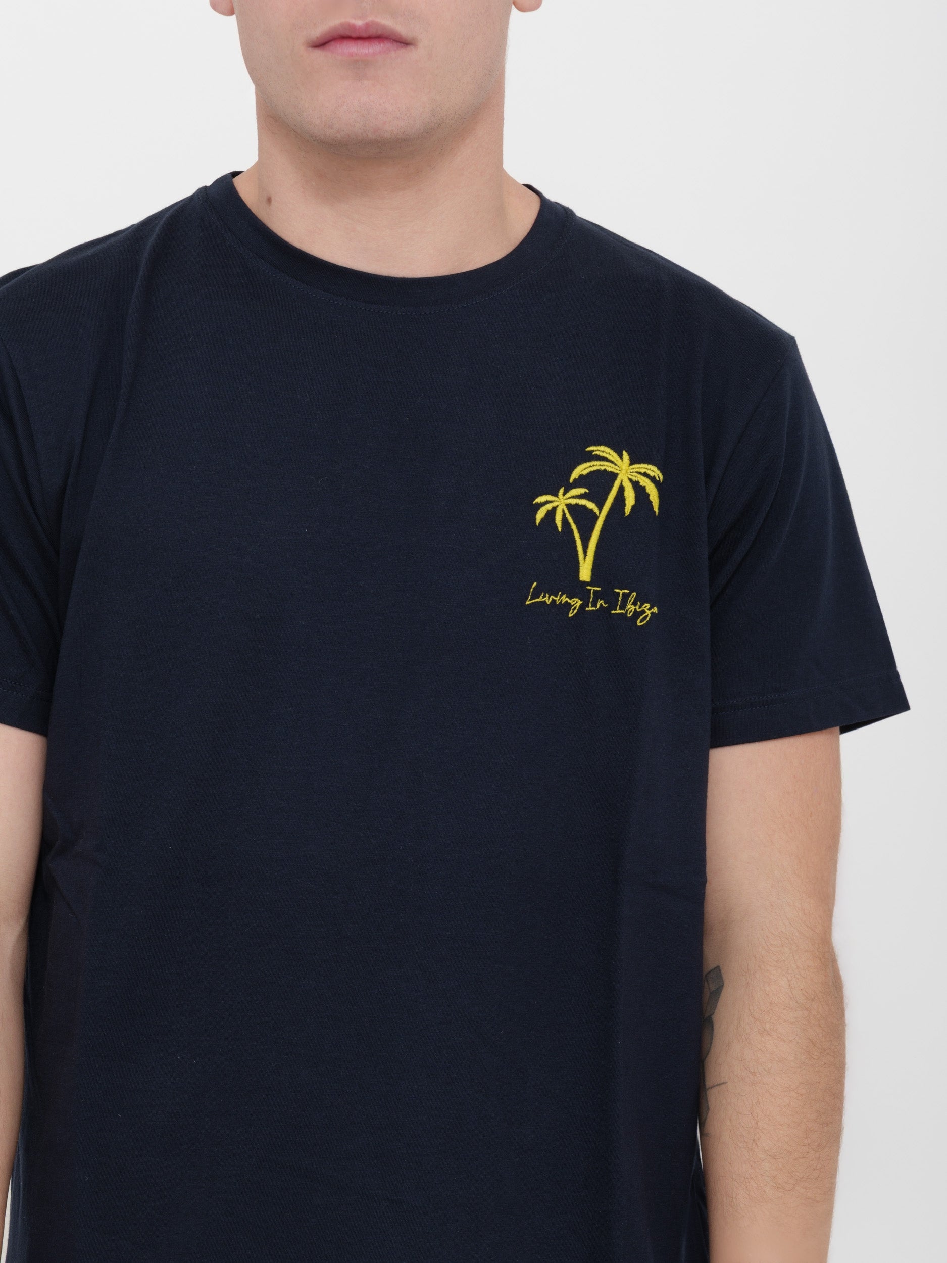 T-shirt victor cool stampa tasca Palme 100% cotone Made in Italy